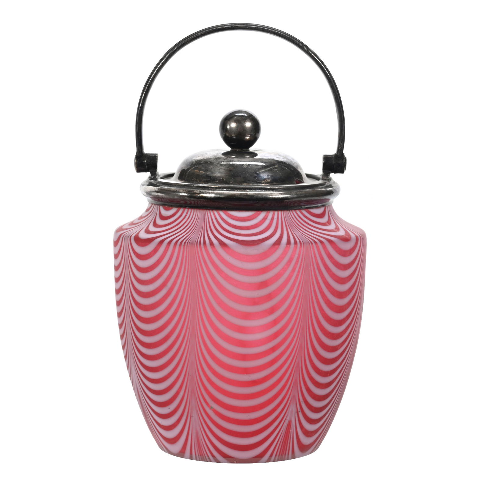 Jam Jar, Cranberry Nailsea Art Glass (1 of 3)