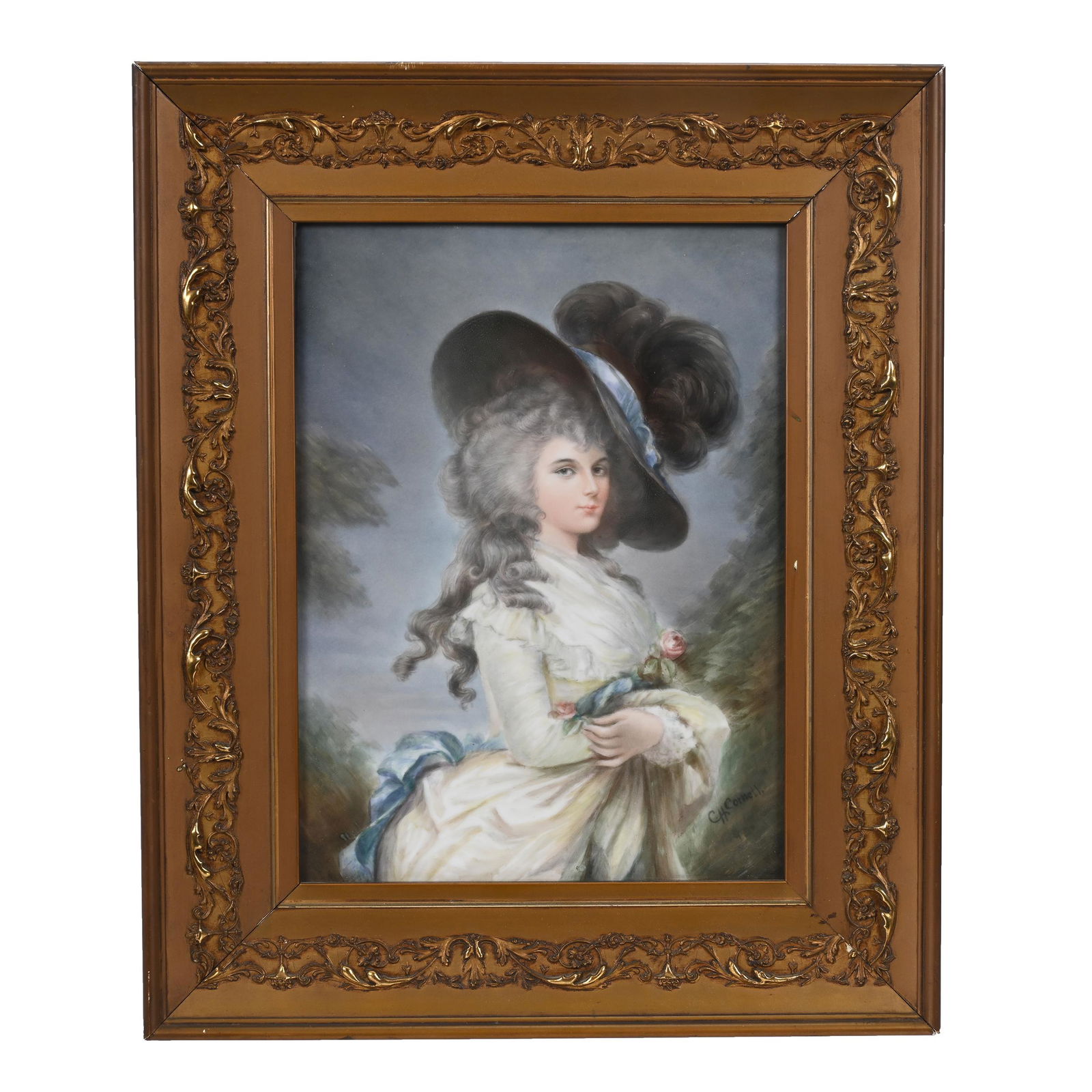 Porcelain Plaque Marked T & V Limoges, Hand Painted (1 of 2)