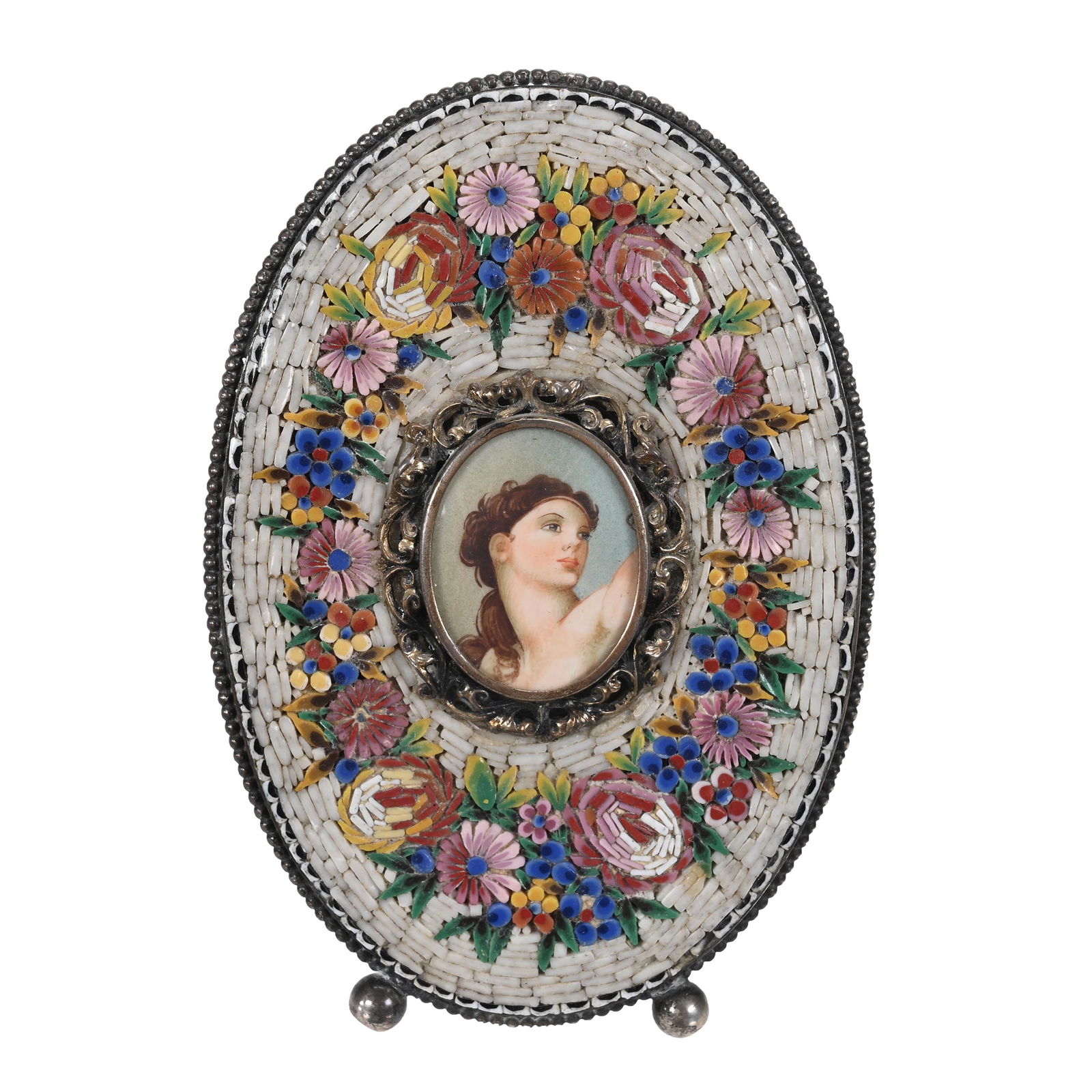 Micro-Mosaic Stone Frame W/Portrait (1 of 3)