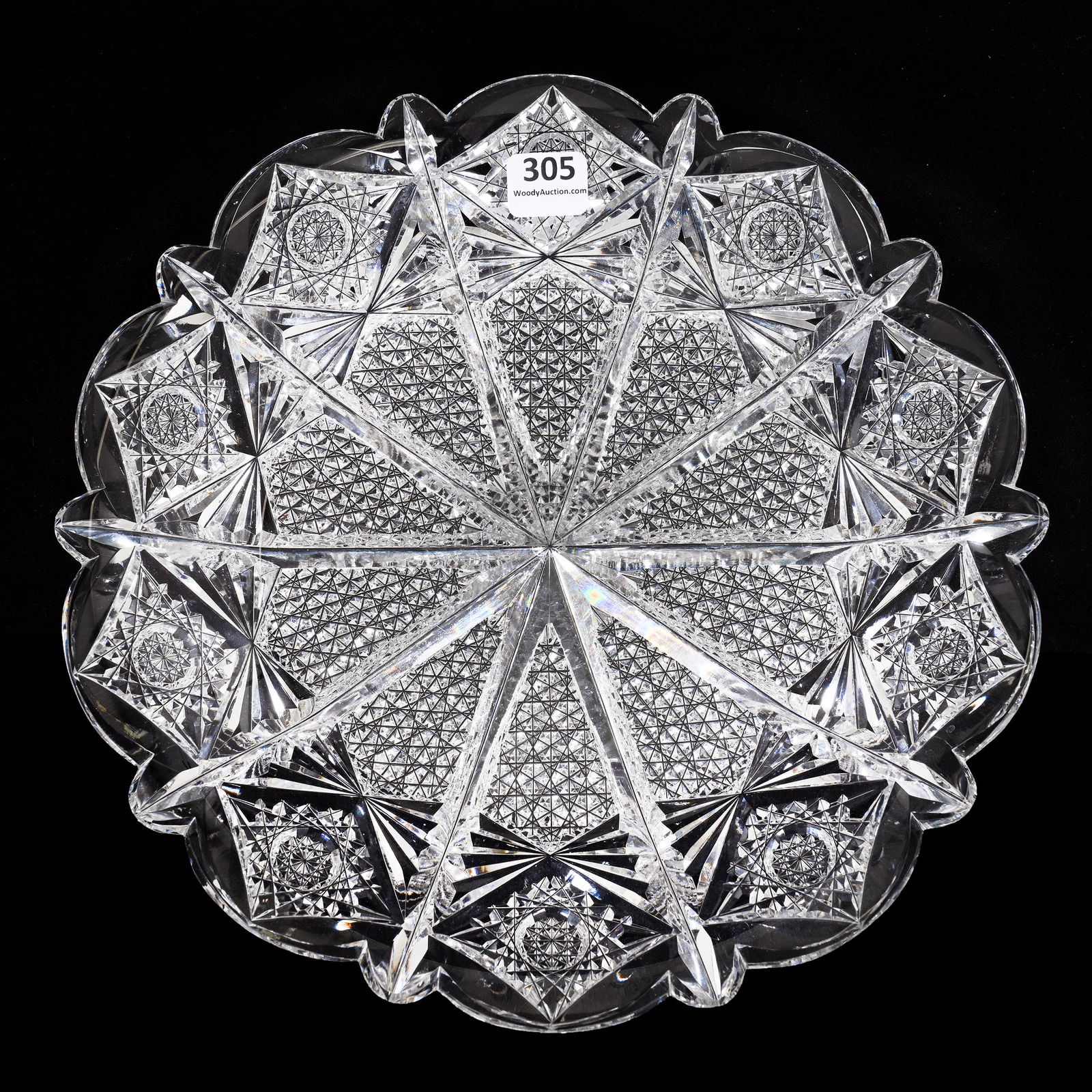 Round Tray, ABCG, Signed Hawkes Napoleon Pattern (1 of 3)