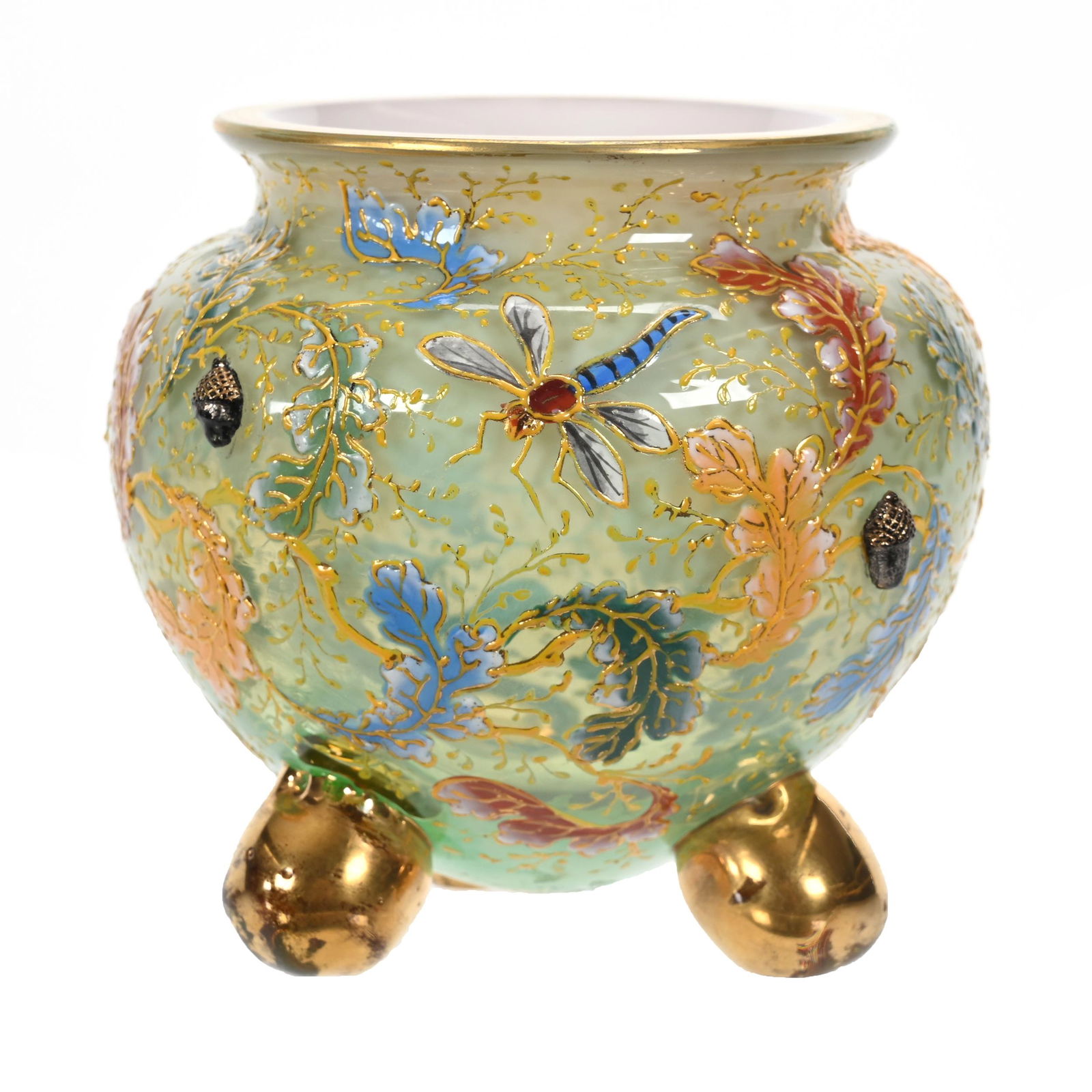 Vase, Three Feet, Signed Moser Art Glass (1 of 4)