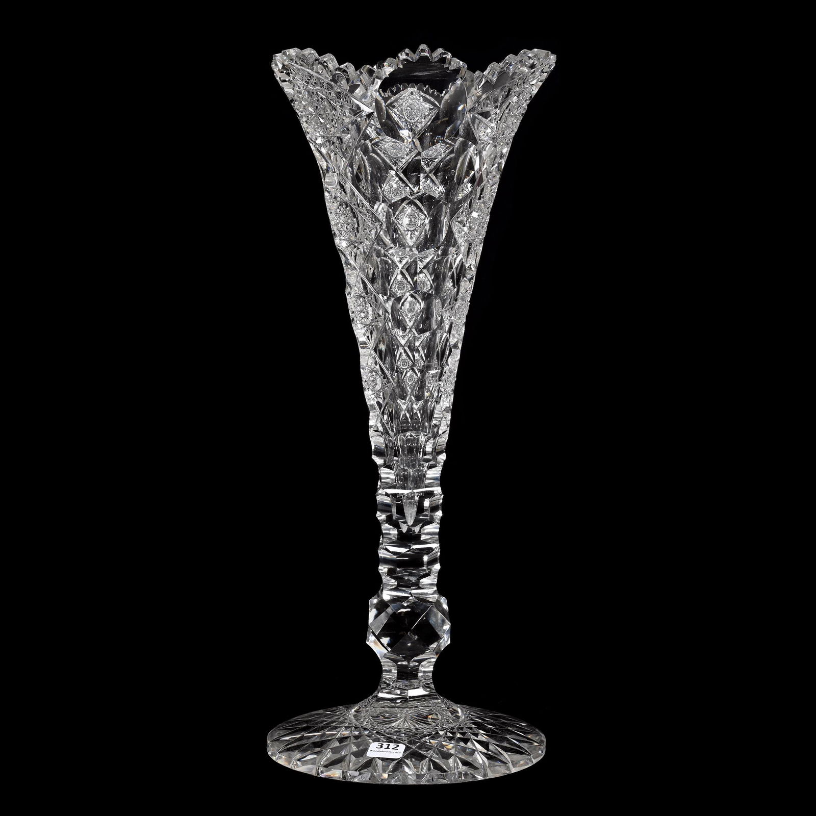 Trumpet Vase, ABCG, Signed Hawkes Queens Pattern (1 of 4)