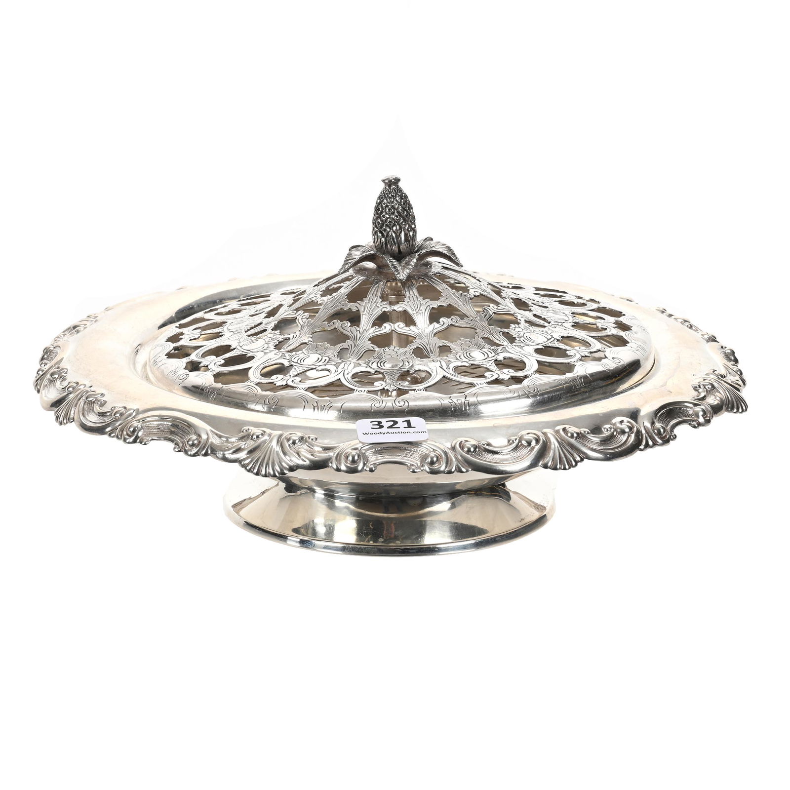 Covered Fruit Dish, Sterling Bowl, Silverplate Insert (1 of 5)