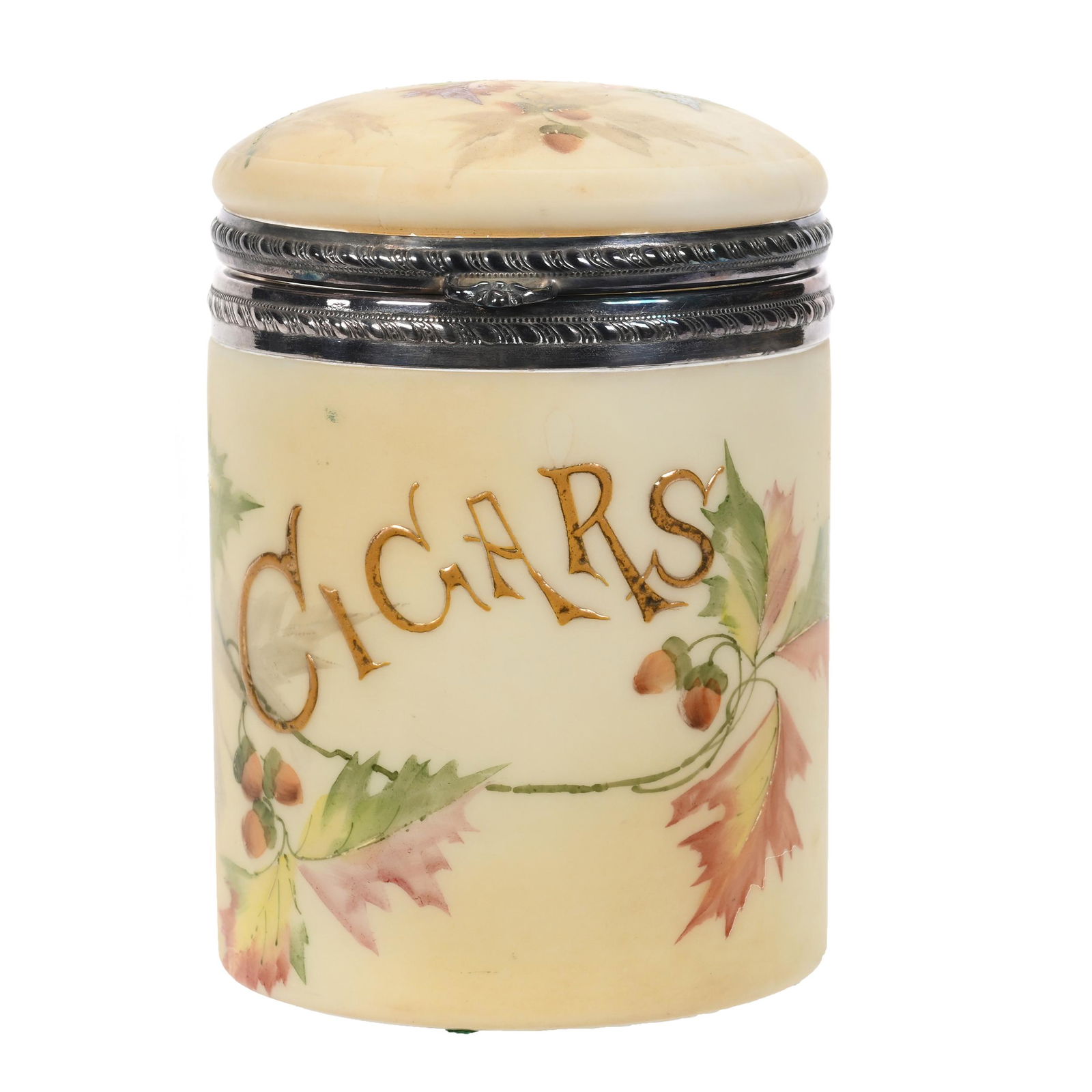 Cigar Humidor, Unmarked Pairpoint Art Glass (1 of 4)