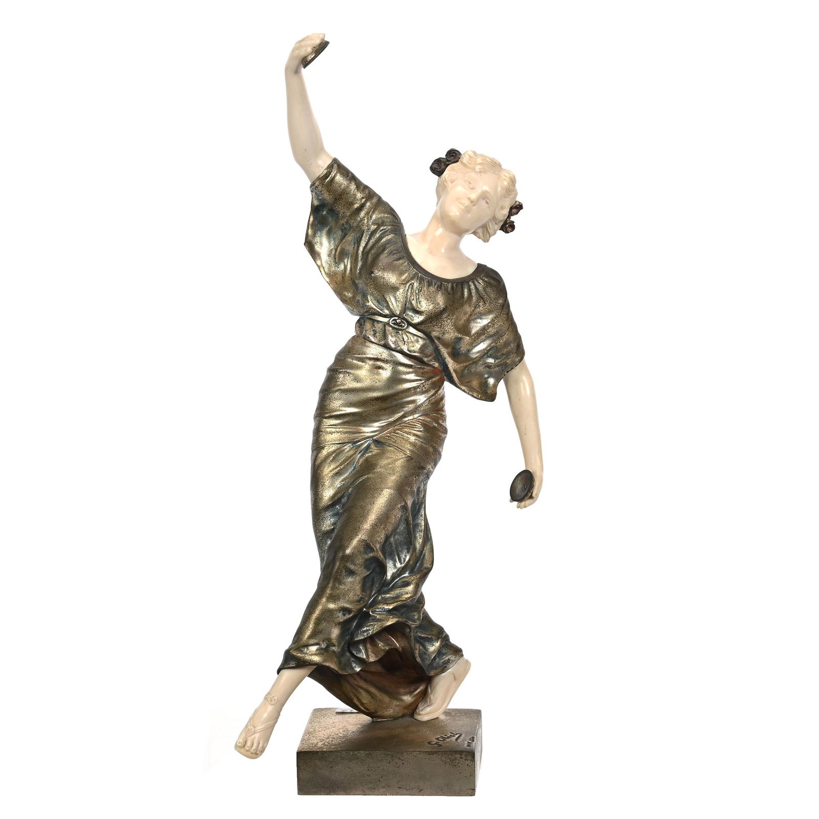 Bronze Dancer Sculpture Marked G. Obiols (1 of 8)