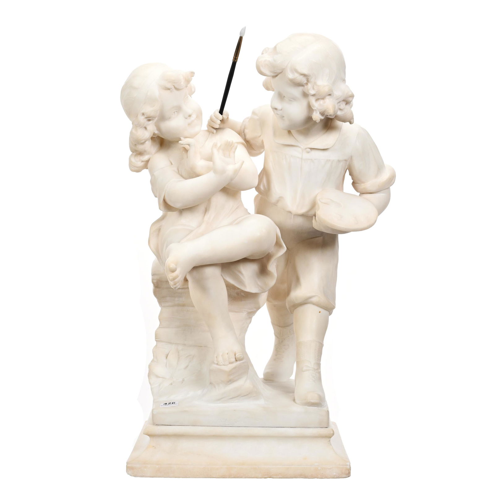 Marble Sculpture Of Boy And Girl (1 of 6)