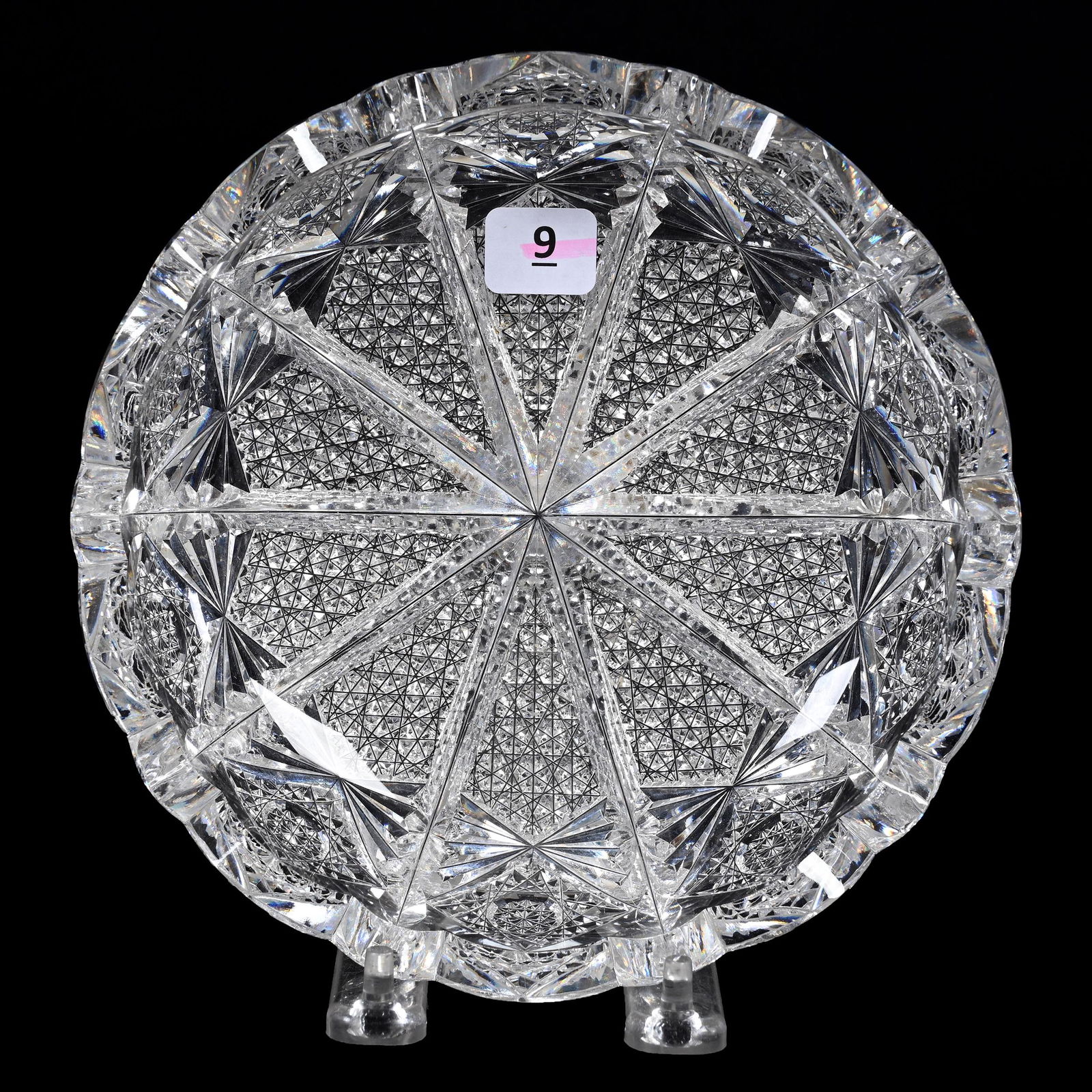 Low Bowl, American Brilliant Cut Glass, Signed Hawkes Napoleon Pattern (1 of 3)