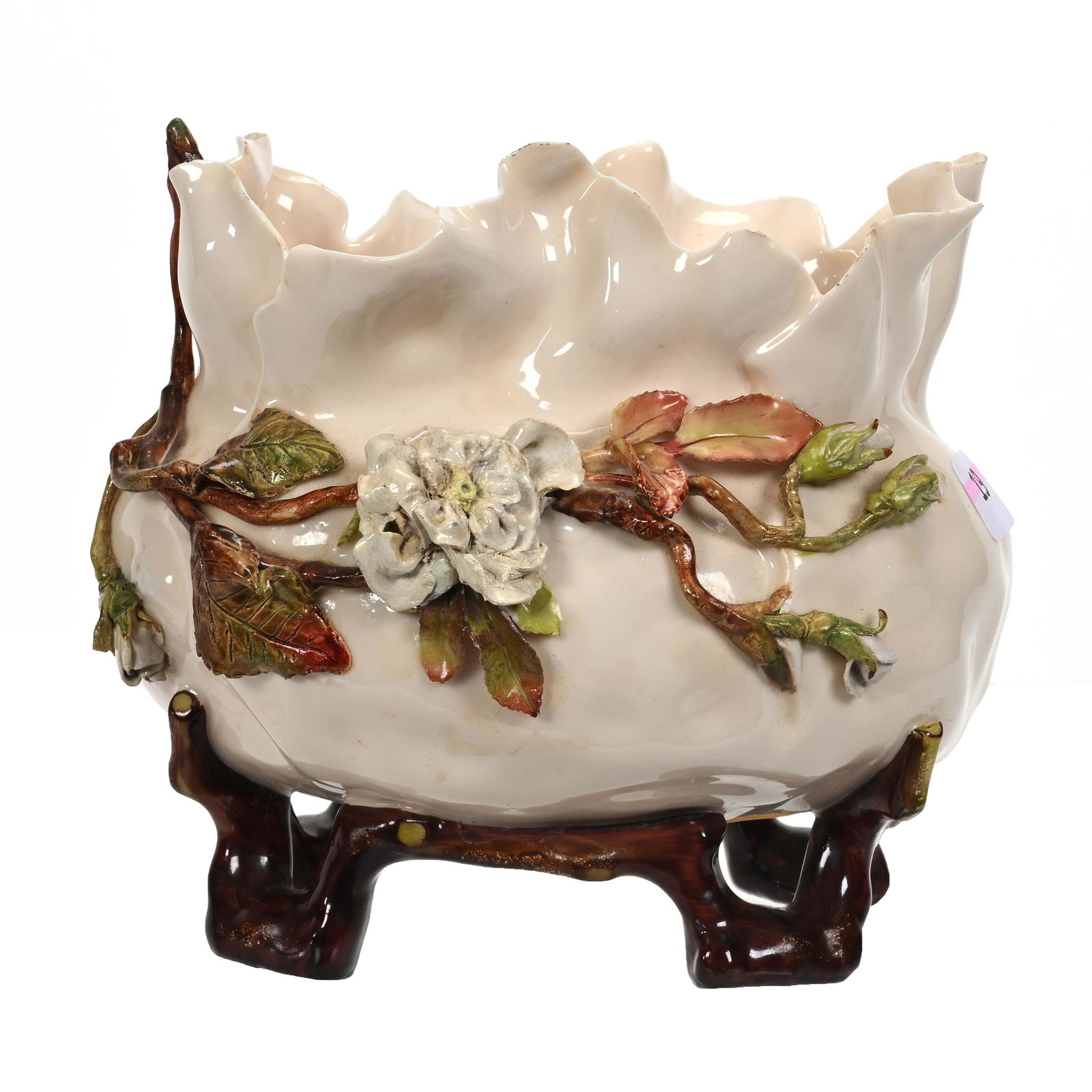 Footed Vase, French Faience Pottery (1 of 6)