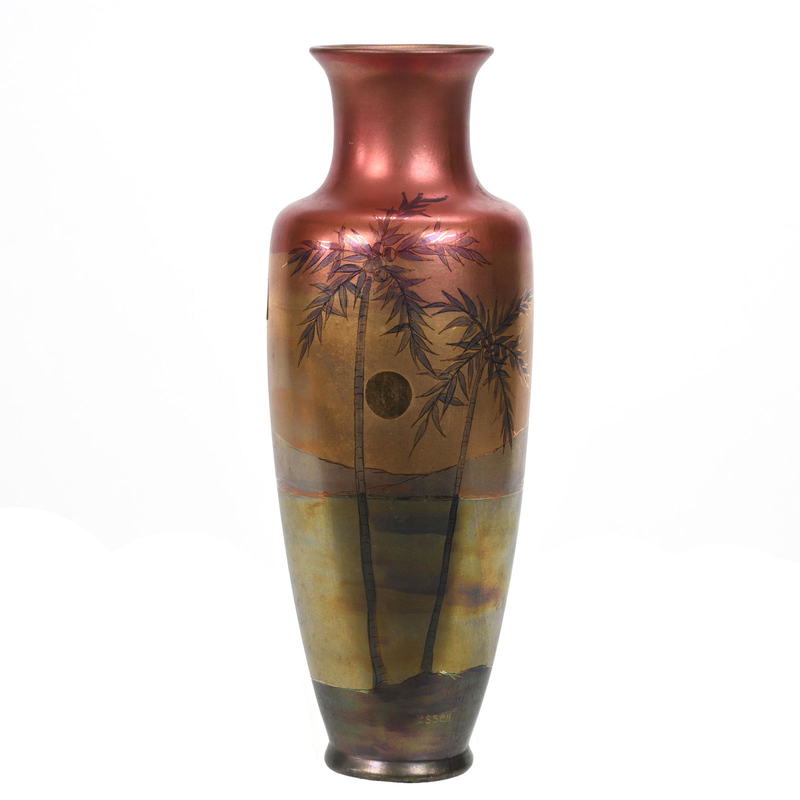 Vase, Weller Lasa Art Pottery Marked "Lessell" On Side (1 of 5)
