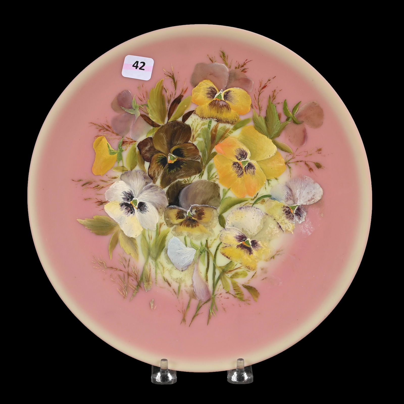 Plate, Unmarked Mt. Washington Burmese Art Glass (1 of 2)