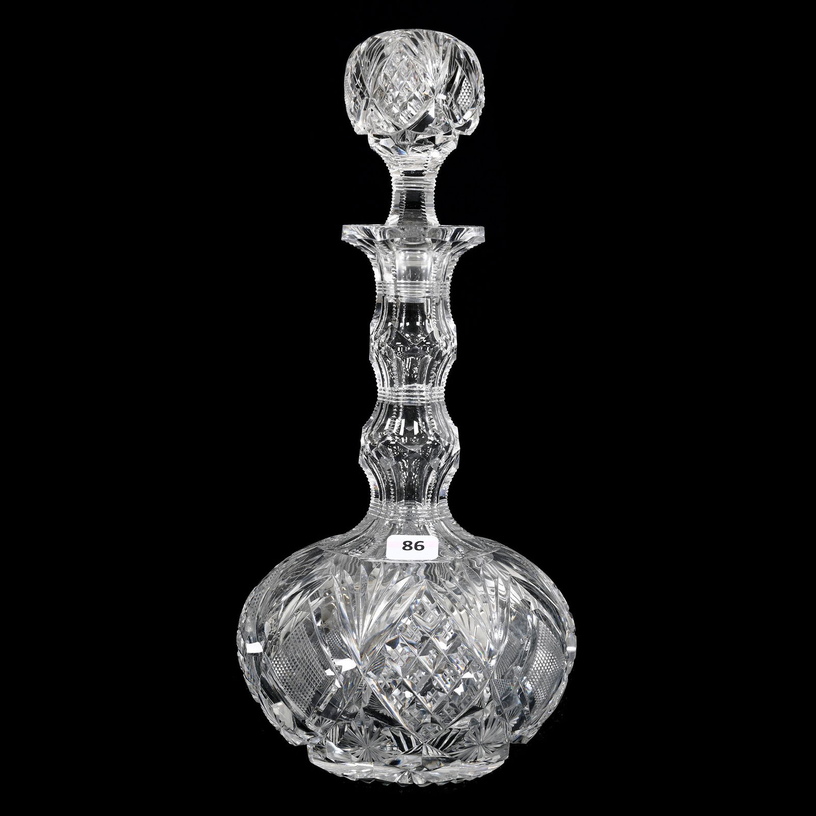 Decanter, American Brilliant Cut Glass, Double Goose Neck (1 of 4)