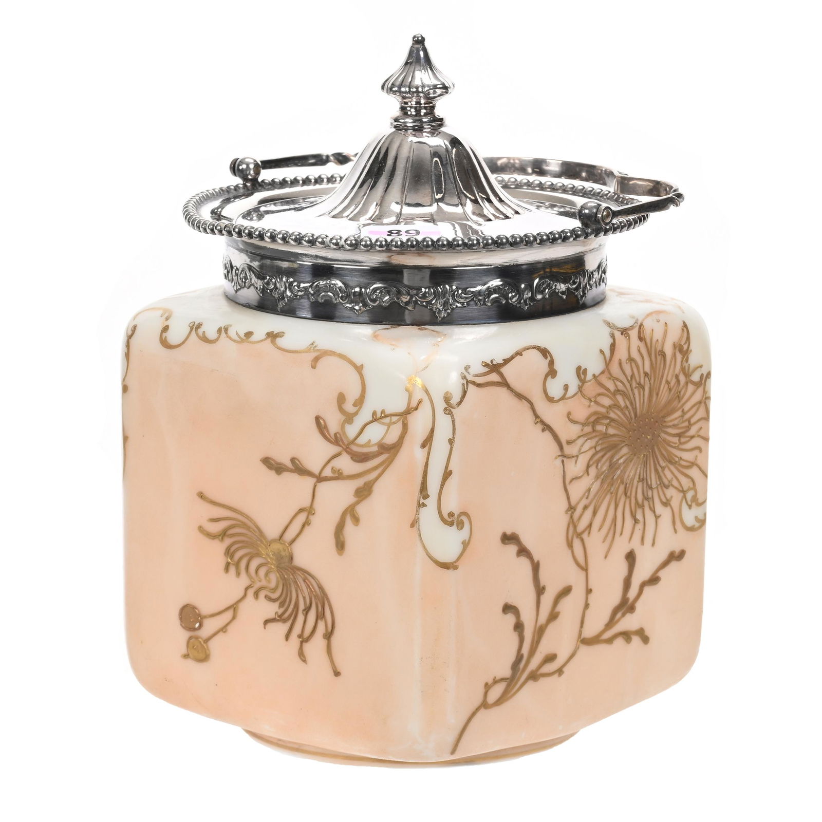 Biscuit Jar Marked Pairpoint Art Glass (1 of 3)