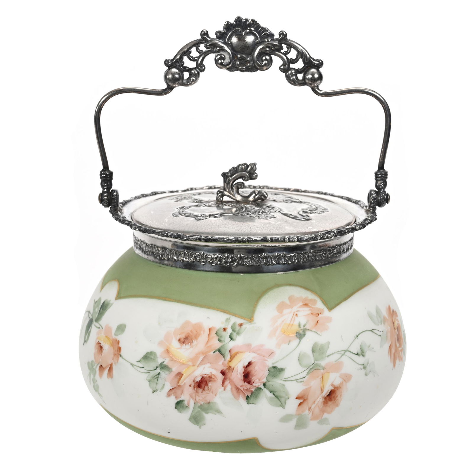 Biscuit Jar, Unmarked Pairpoint Art Glass (1 of 3)