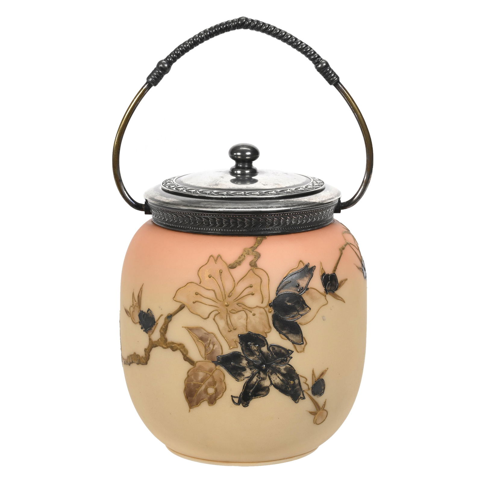 Biscuit Jar Marked Crown Milano #2585 Art Glass (1 of 3)