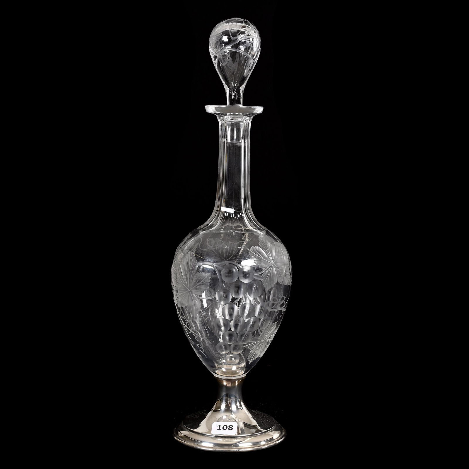 Pedestal Decanter, American Brilliant Cut Glass (1 of 3)