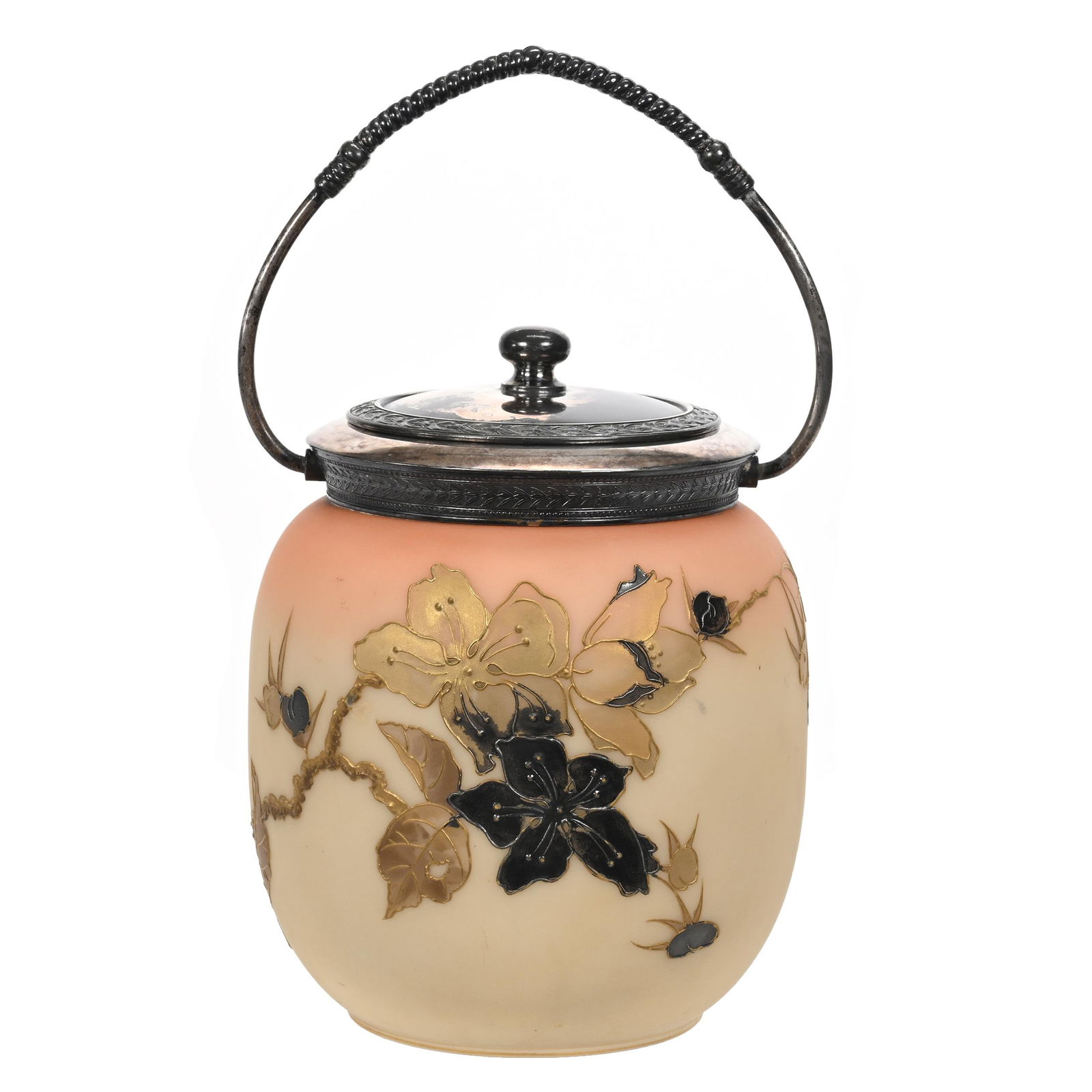 Biscuit Jar Marked Crown Milano #2585 Art Glass (1 of 3)