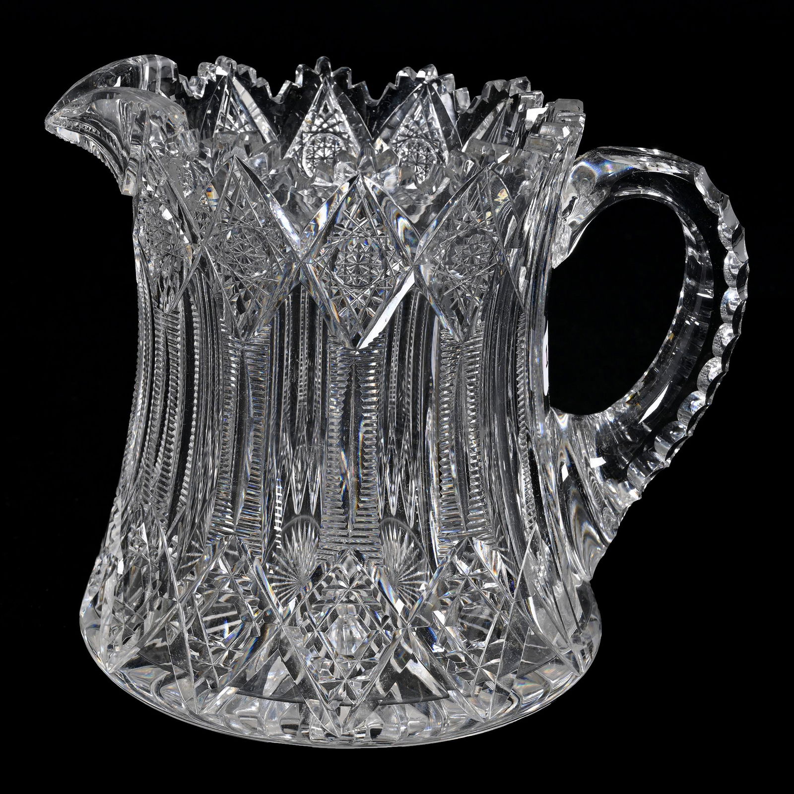 Cider Pitcher, American Brilliant Cut Glass, Signed Hawkes Brunswick Pattern (1 of 3)