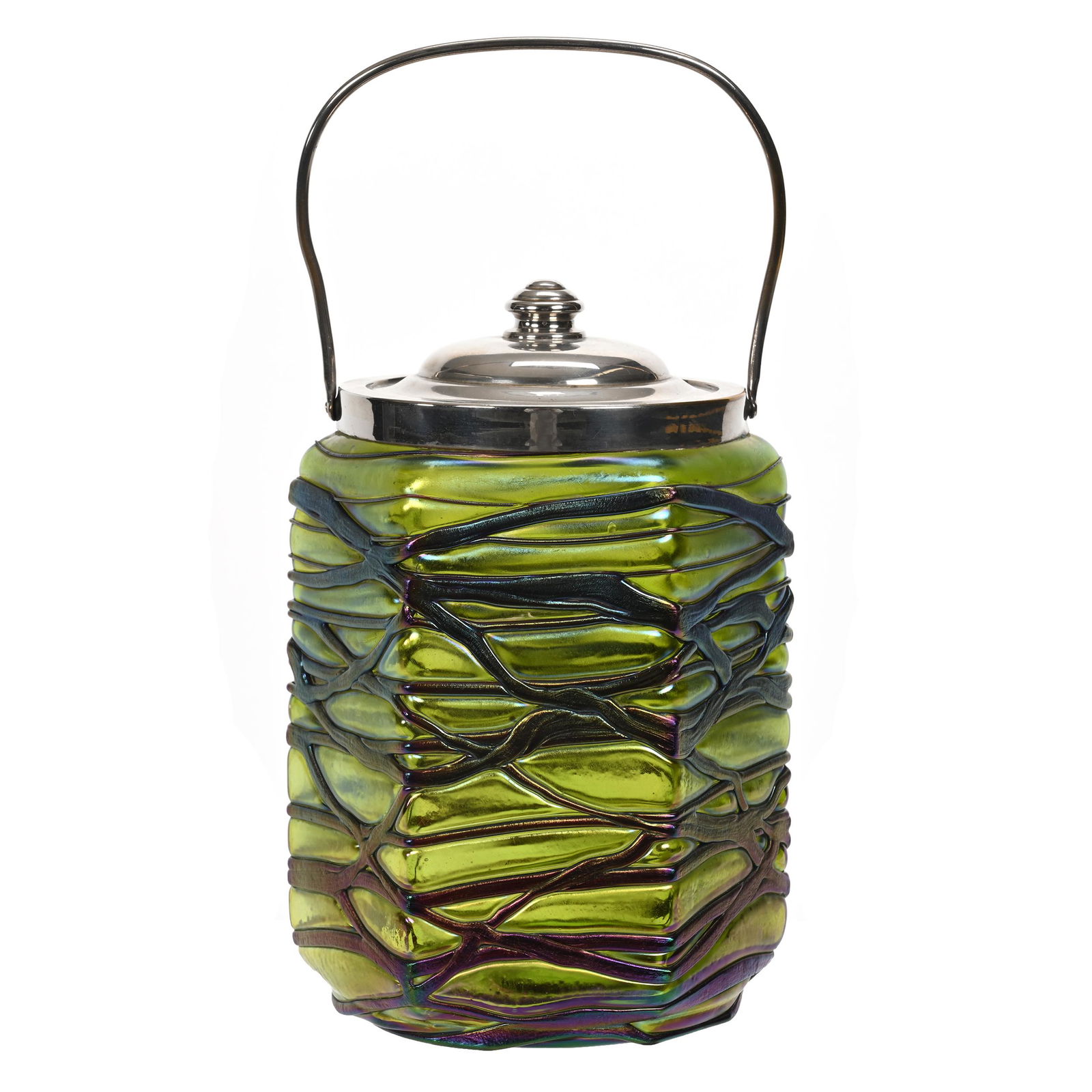 Biscuit Jar Signed Loetz Austria Art Glass (1 of 4)