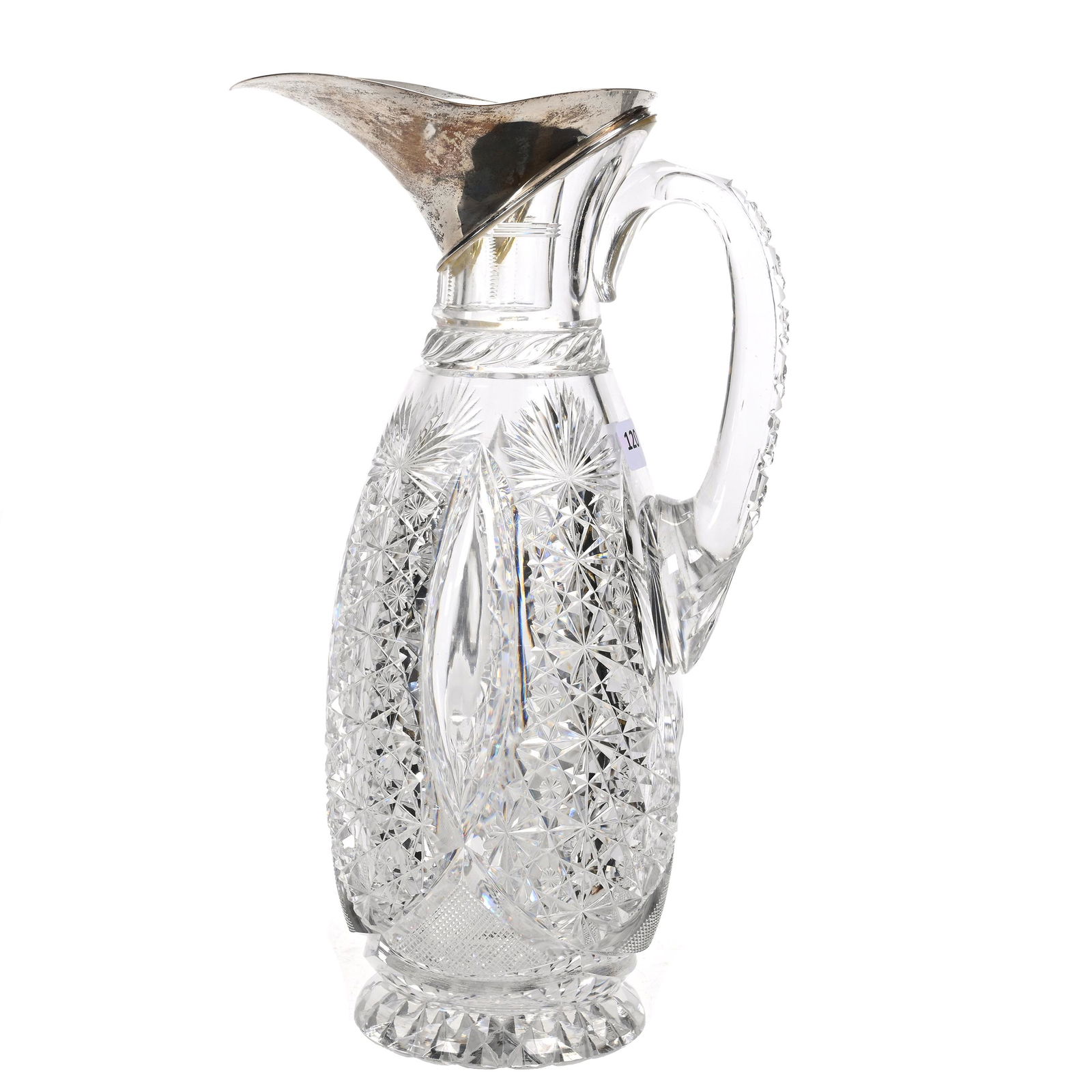 Footed Pitcher, American Brilliant Cut Glass, Grecian Pattern By Hawkes (1 of 5)