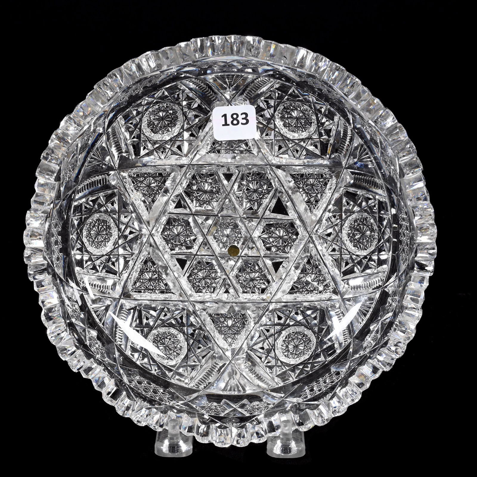 Bowl, American Brilliant Cut Glass, Signed J. Hoare Steuben Pattern (1 of 3)