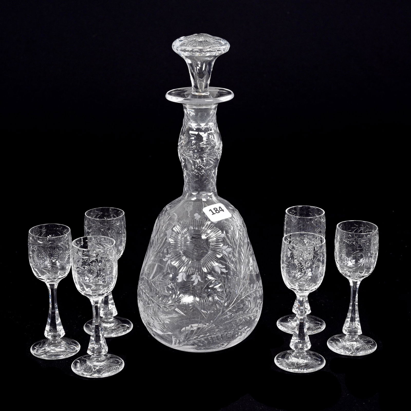 Decanter Set, American Brilliant Cut Glass (1 of 3)