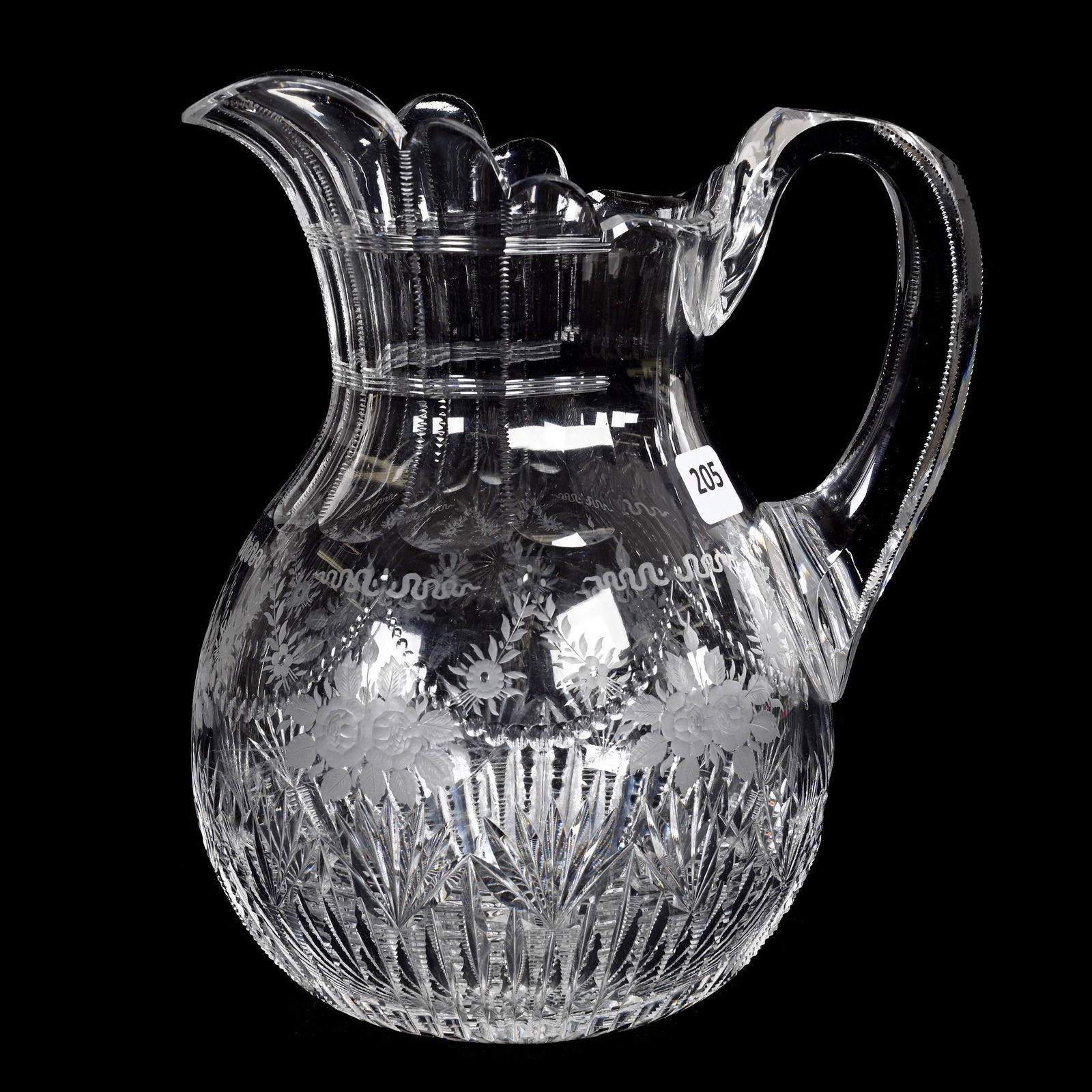 Water Pitcher, American Brilliant Cut Glass (1 of 3)