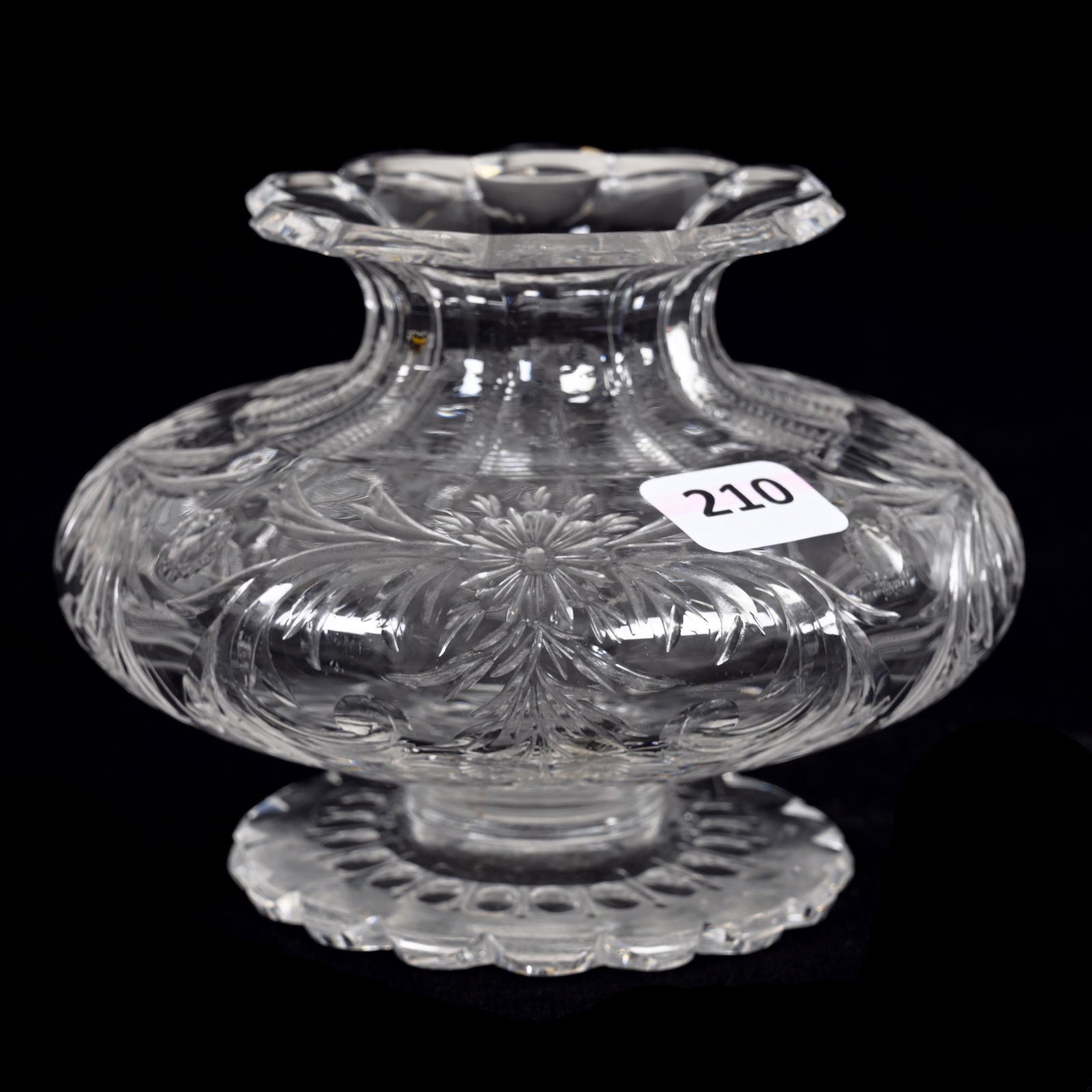 Pedestal Flower Center, American Brilliant Cut Glass, Signed Hawkes (1 of 3)