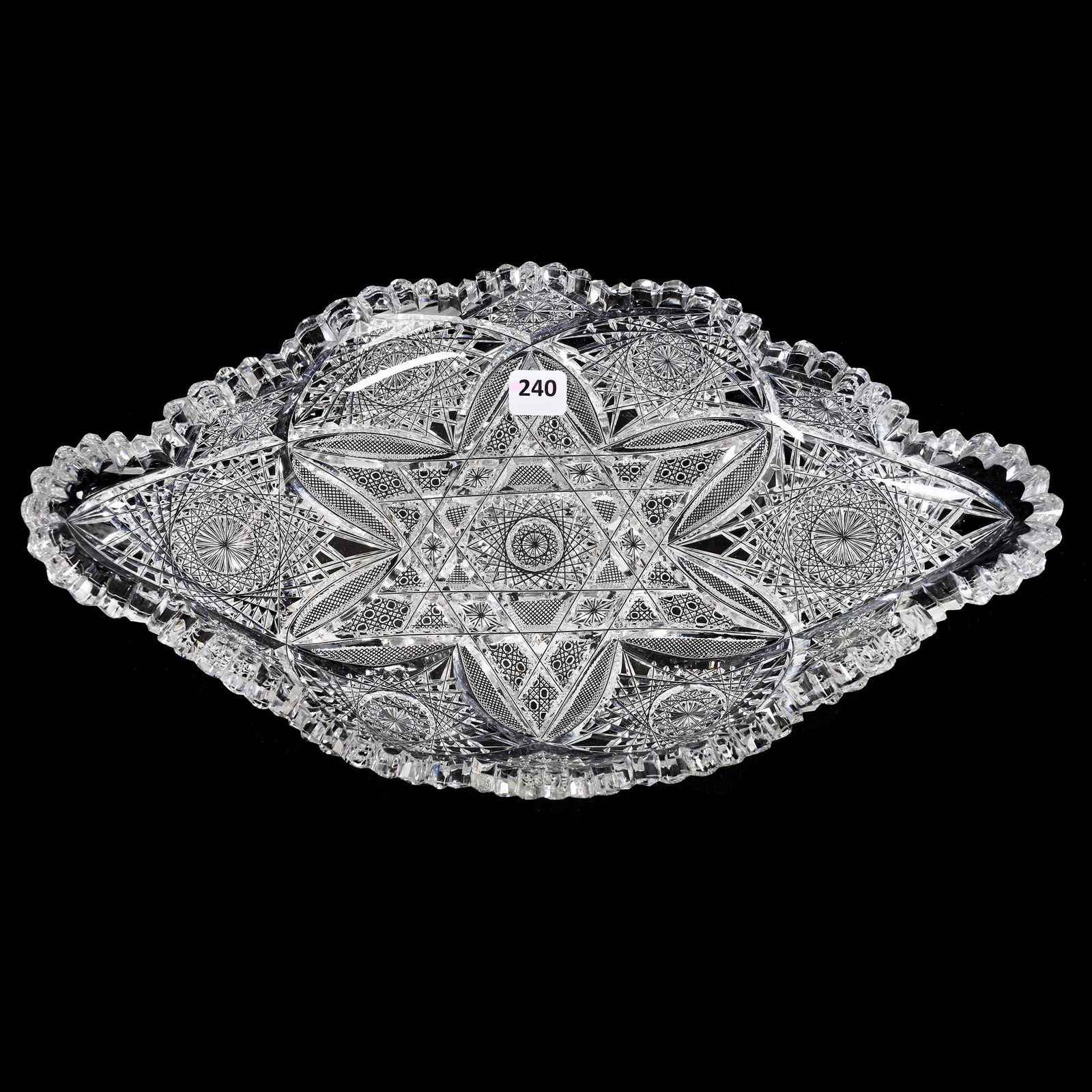 Ice Cream Tray, American Brilliant Cut Glass, Pattern #17 By Elmira (1 of 2)