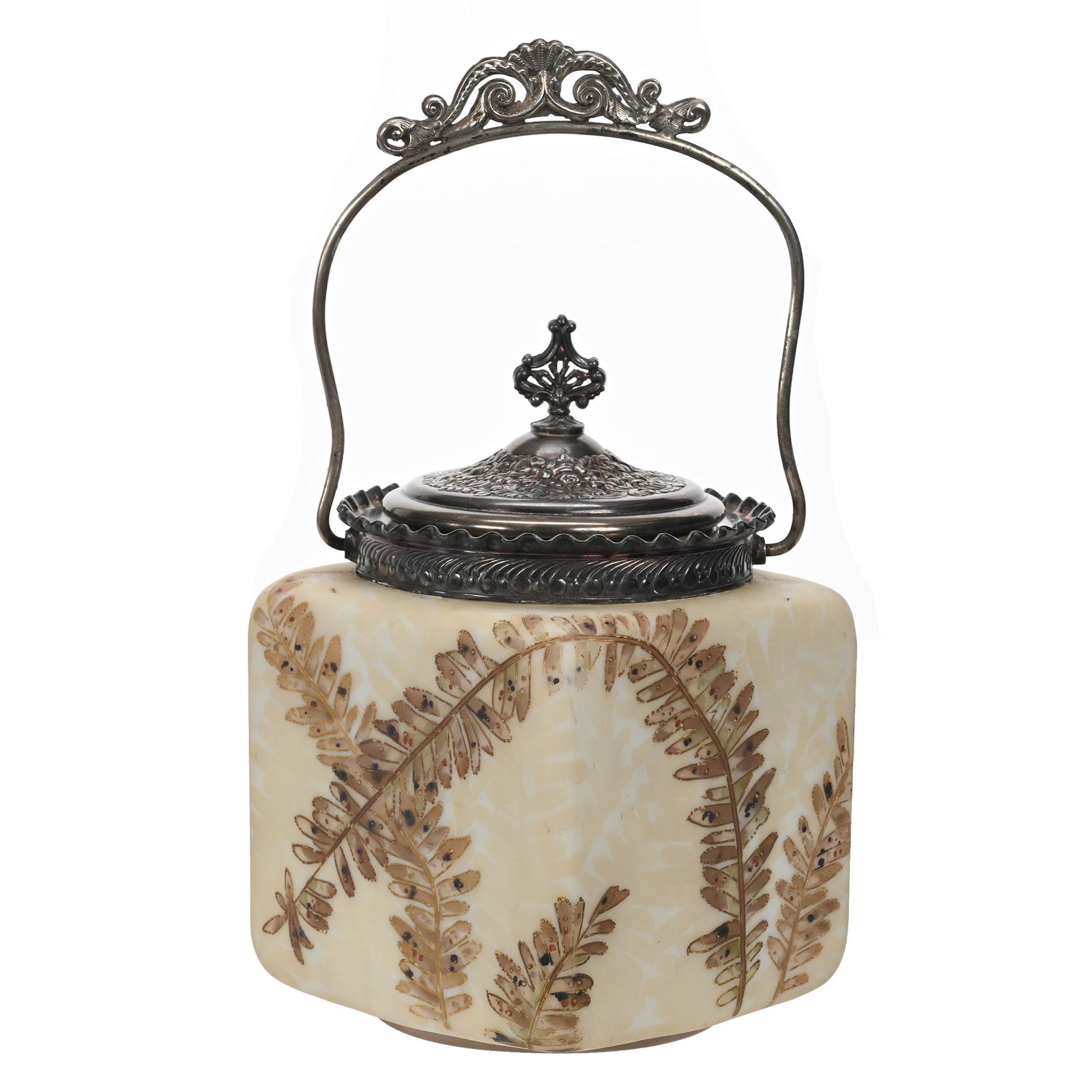 Biscuit Jar Marked Crown Milano Art Glass (1 of 3)