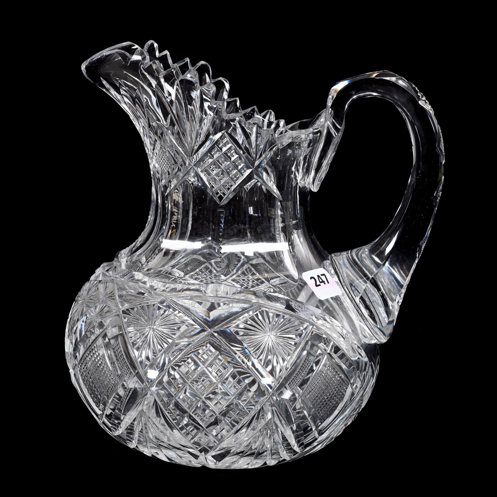 Water Pitcher, American Brilliant Cut Glass, Harvard Pattern By Libbey (1 of 3)
