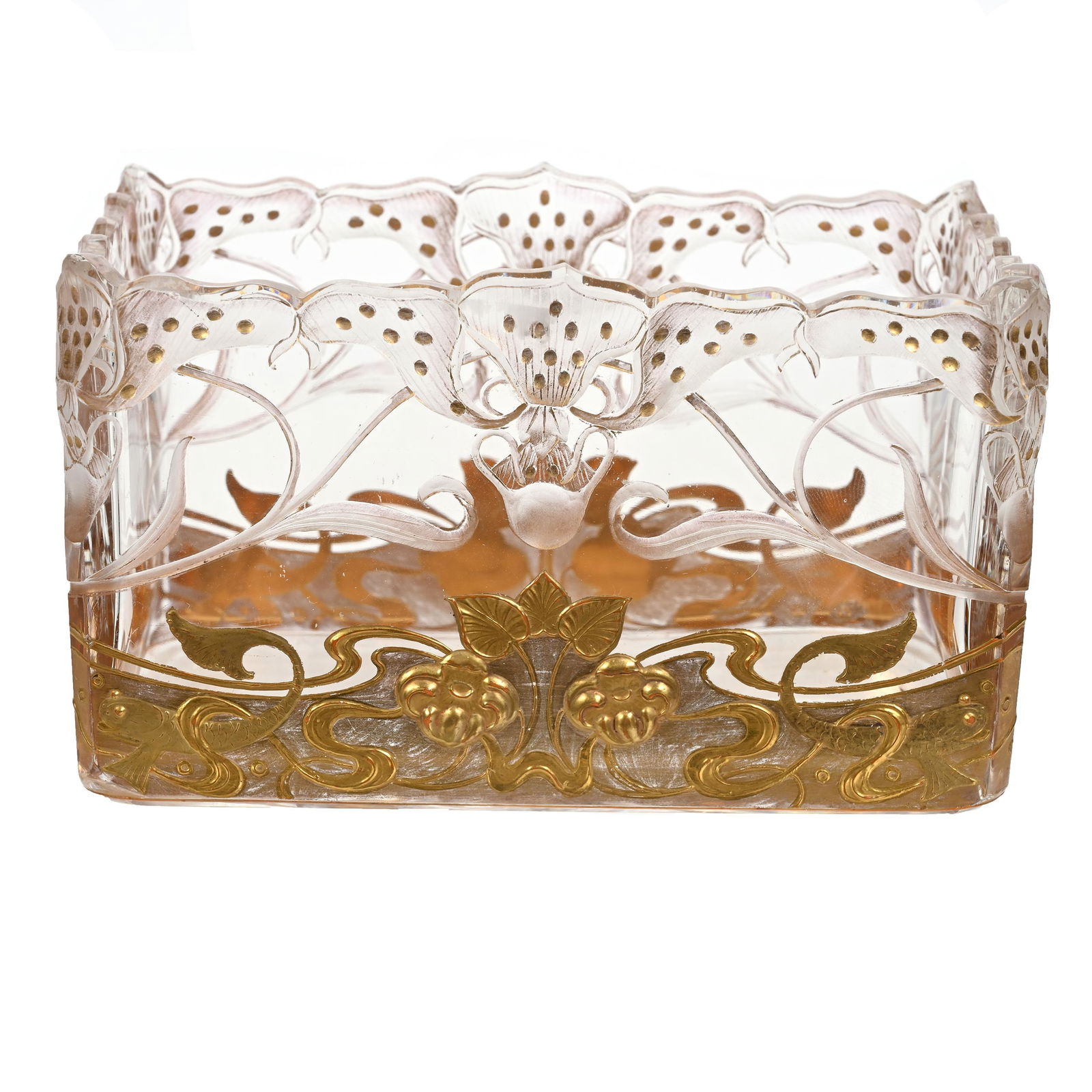 Window Box, Unmarked Bohemian Art Glass (1 of 3)