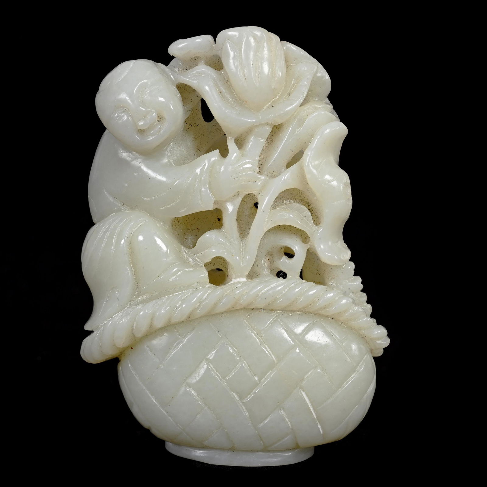Carved White Jade Figure (1 of 3)