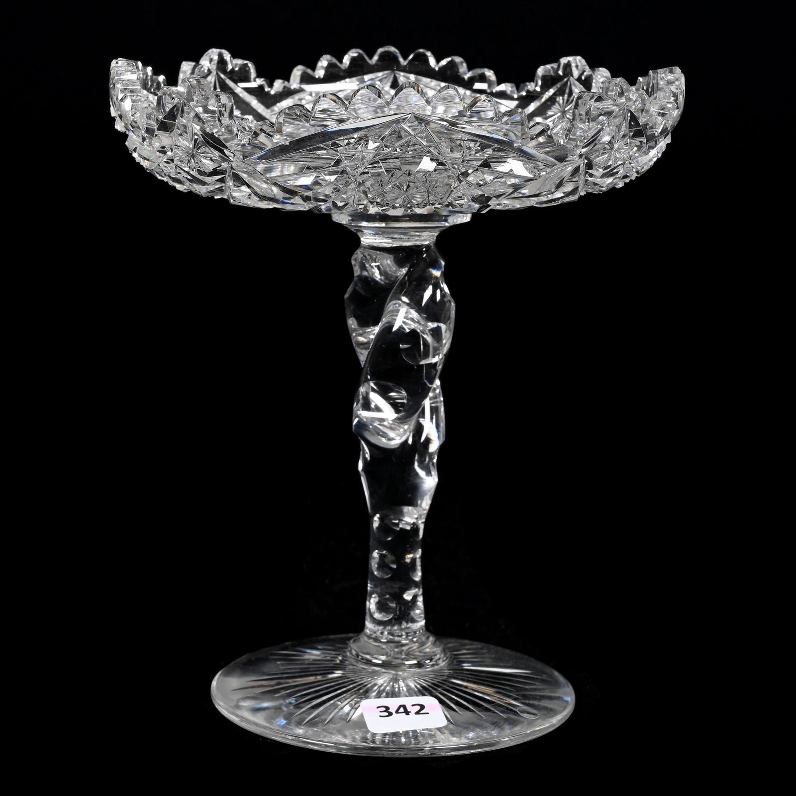 Compote, American Brilliant Cut Glass, Signed Hawkes (1 of 4)