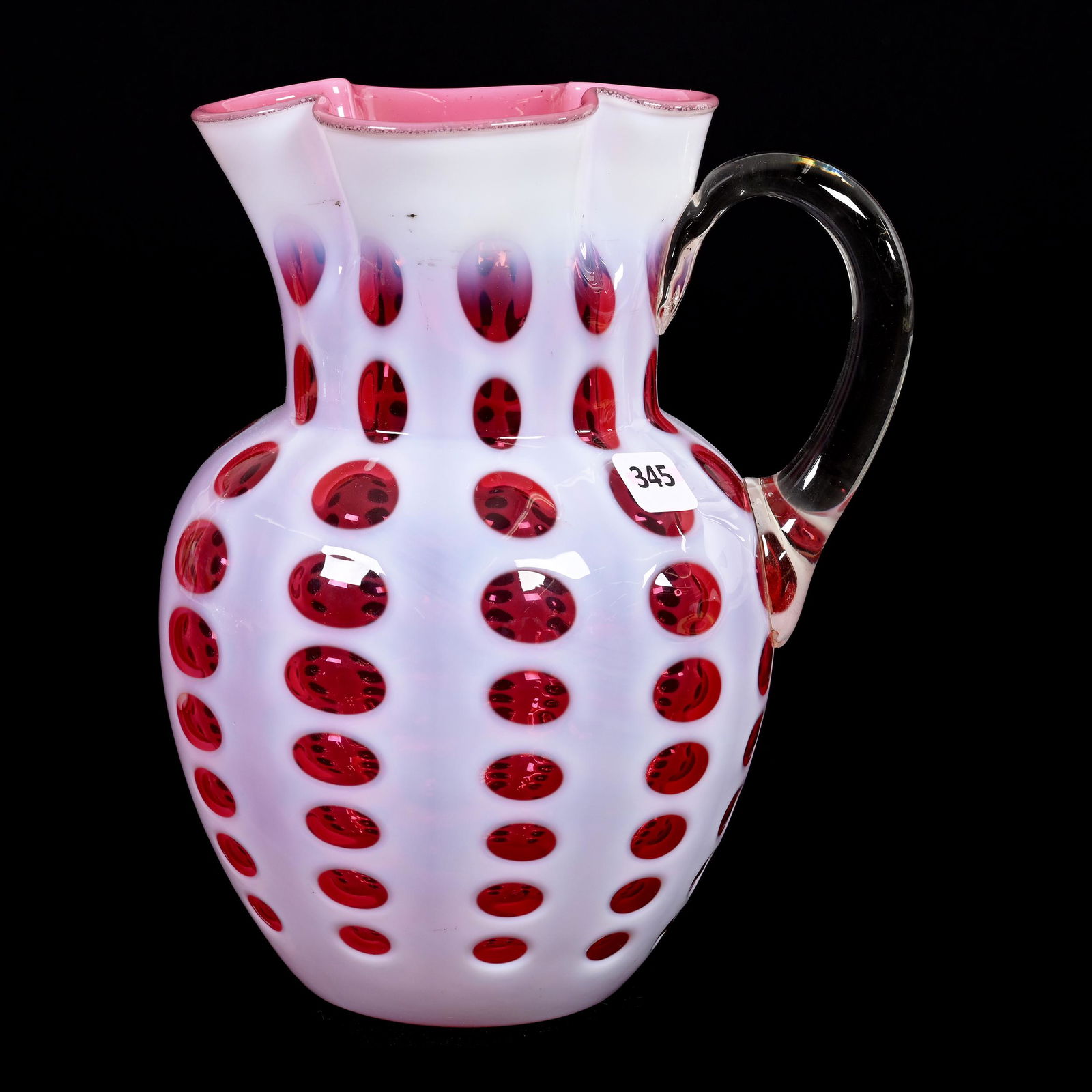 Water Pitcher, Cranberry Opalescent (1 of 3)