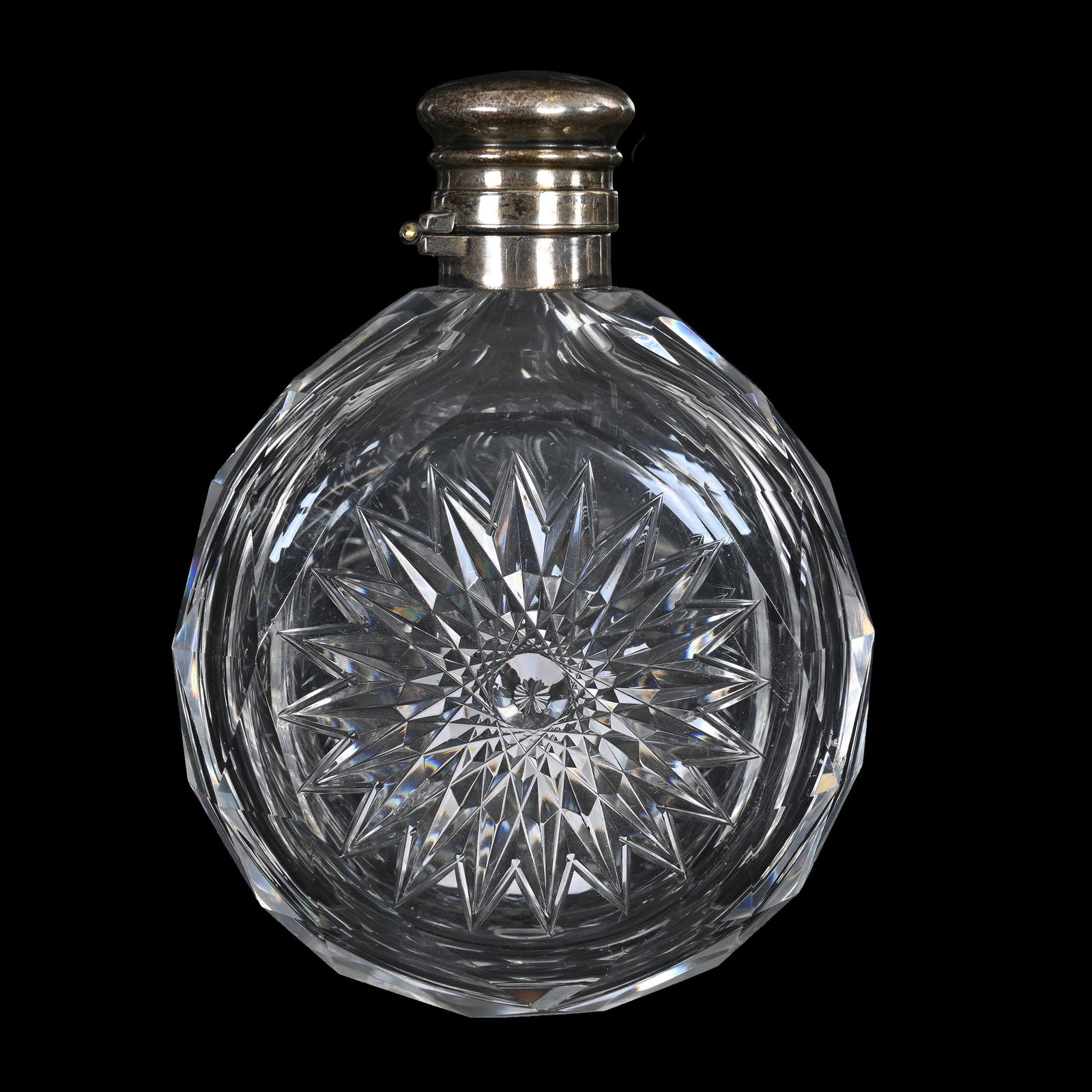 Pocket Flask, American Brilliant Cut Glass (1 of 2)