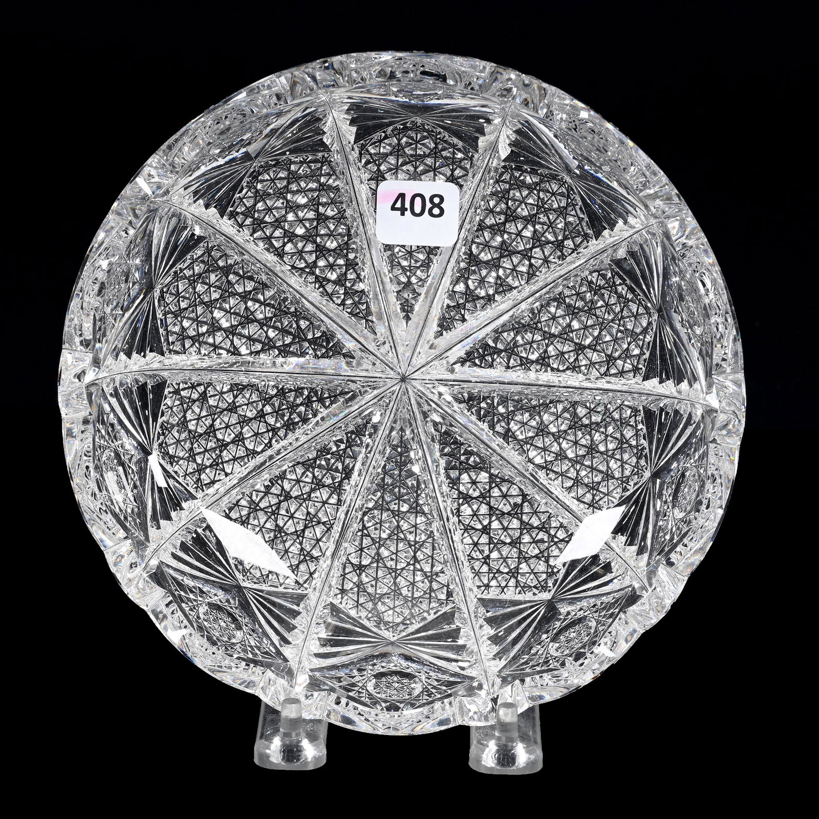 Bowl, American Brilliant Cut Glass, Signed Hawkes Napoleon Pattern (1 of 3)