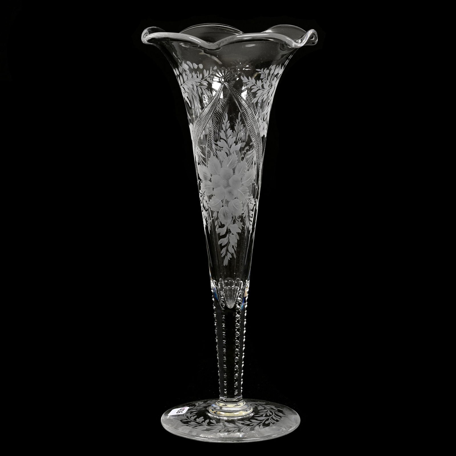 Trumpet Vase, American Brilliant Cut Glass, Signed Sinclaire (1 of 3)