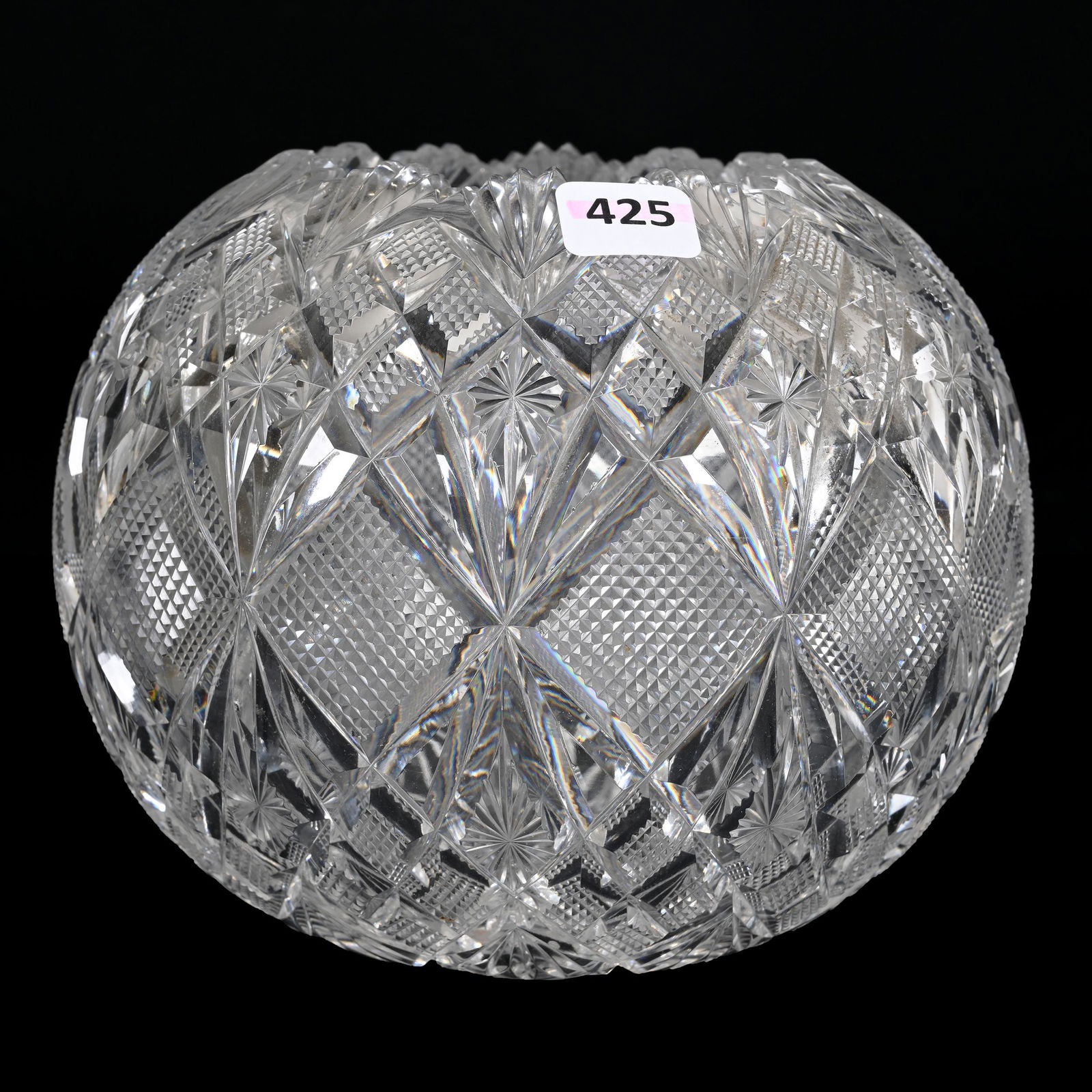 Rose Bowl, American Brilliant Cut Glass, Venetian Pattern By Straus (1 of 3)