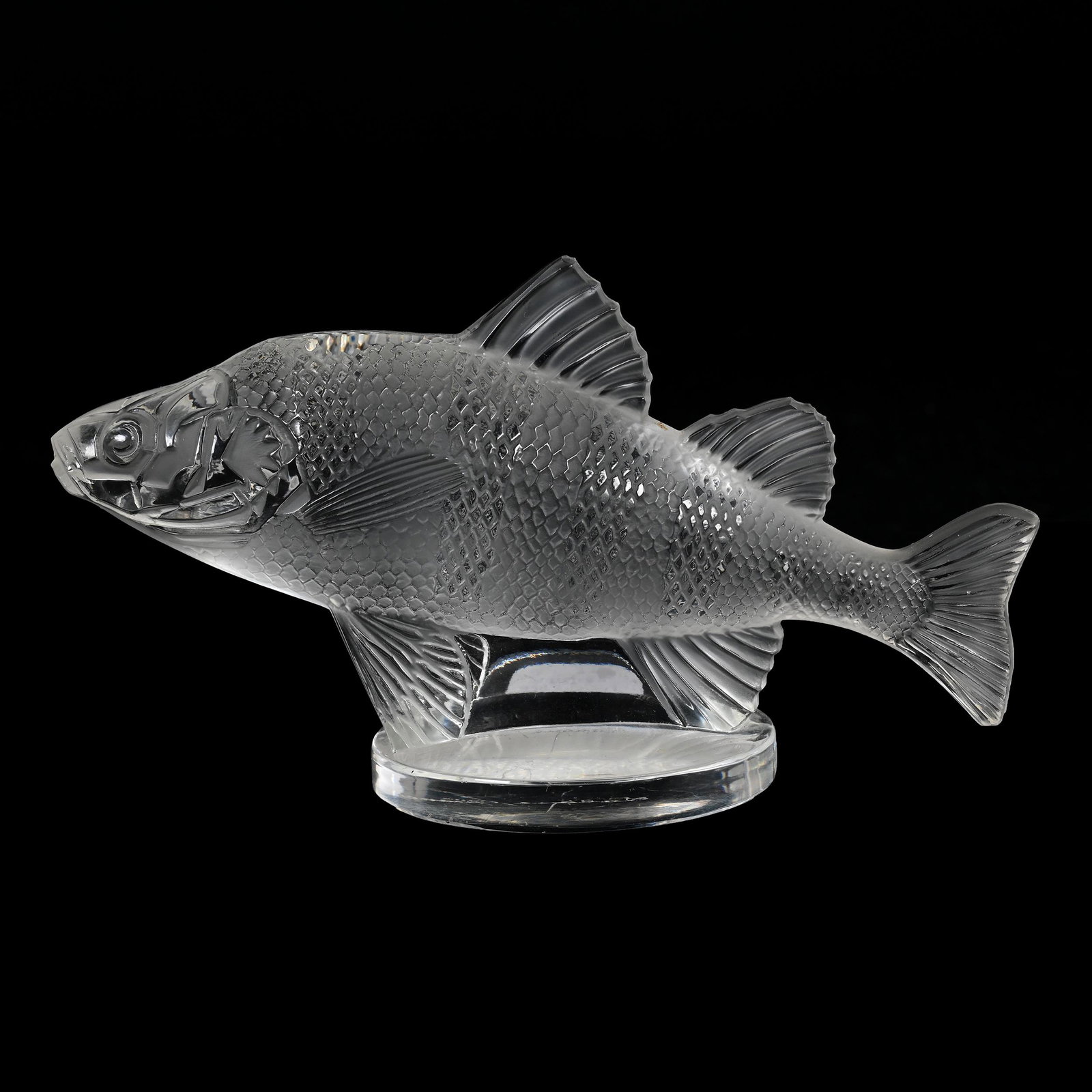 Hood Ornament Marked Lalique France Perche: Hood Ornament Marked Lalique France Perche, 3.5" x 6.25", Estate Of Dr. Barry and Dee Free.