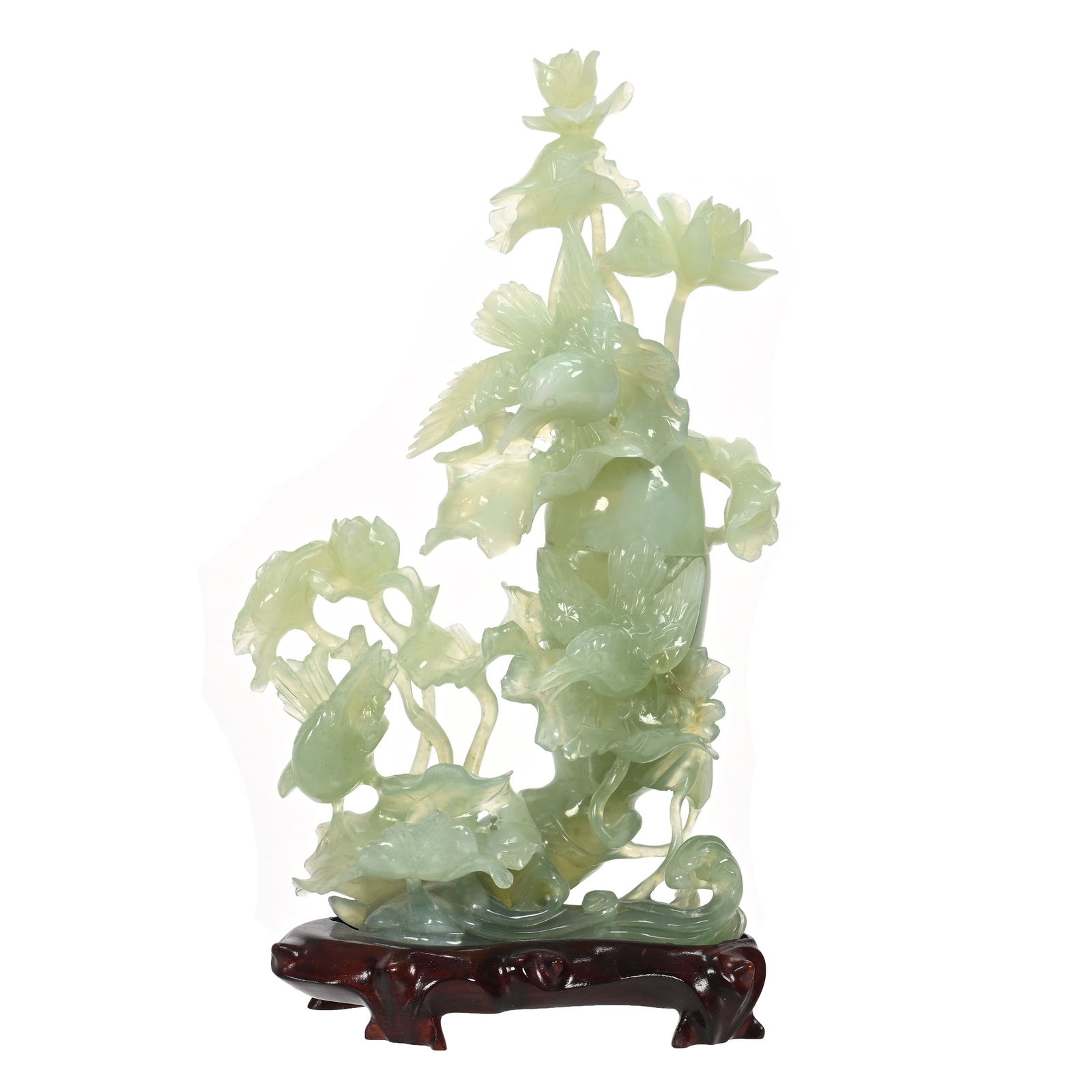 Carved Green Jade Covered Vase (1 of 5)