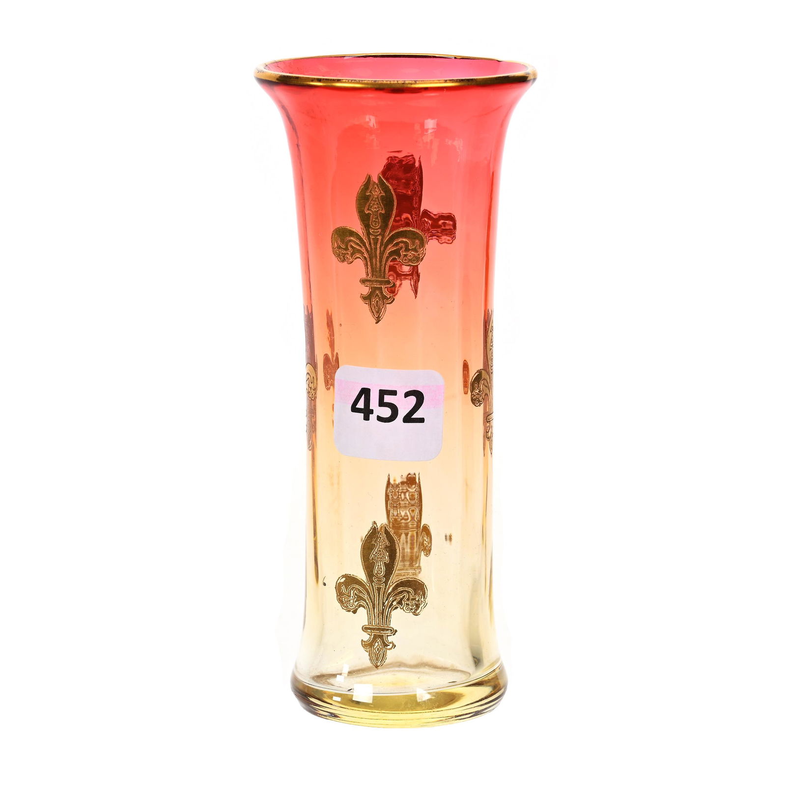Vase, Amberina Optic Rib Art Glass (1 of 3)