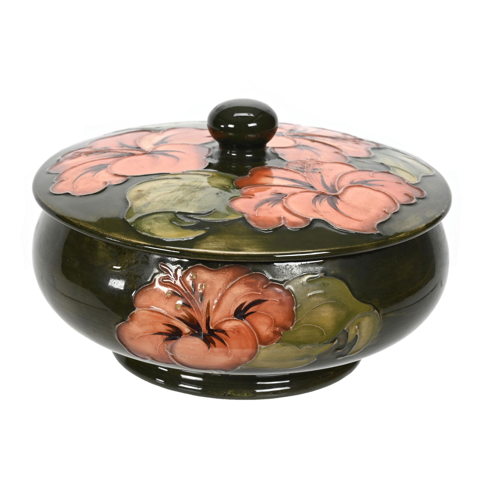 Covered Box Marked Moorcroft Pottery (1 of 3)