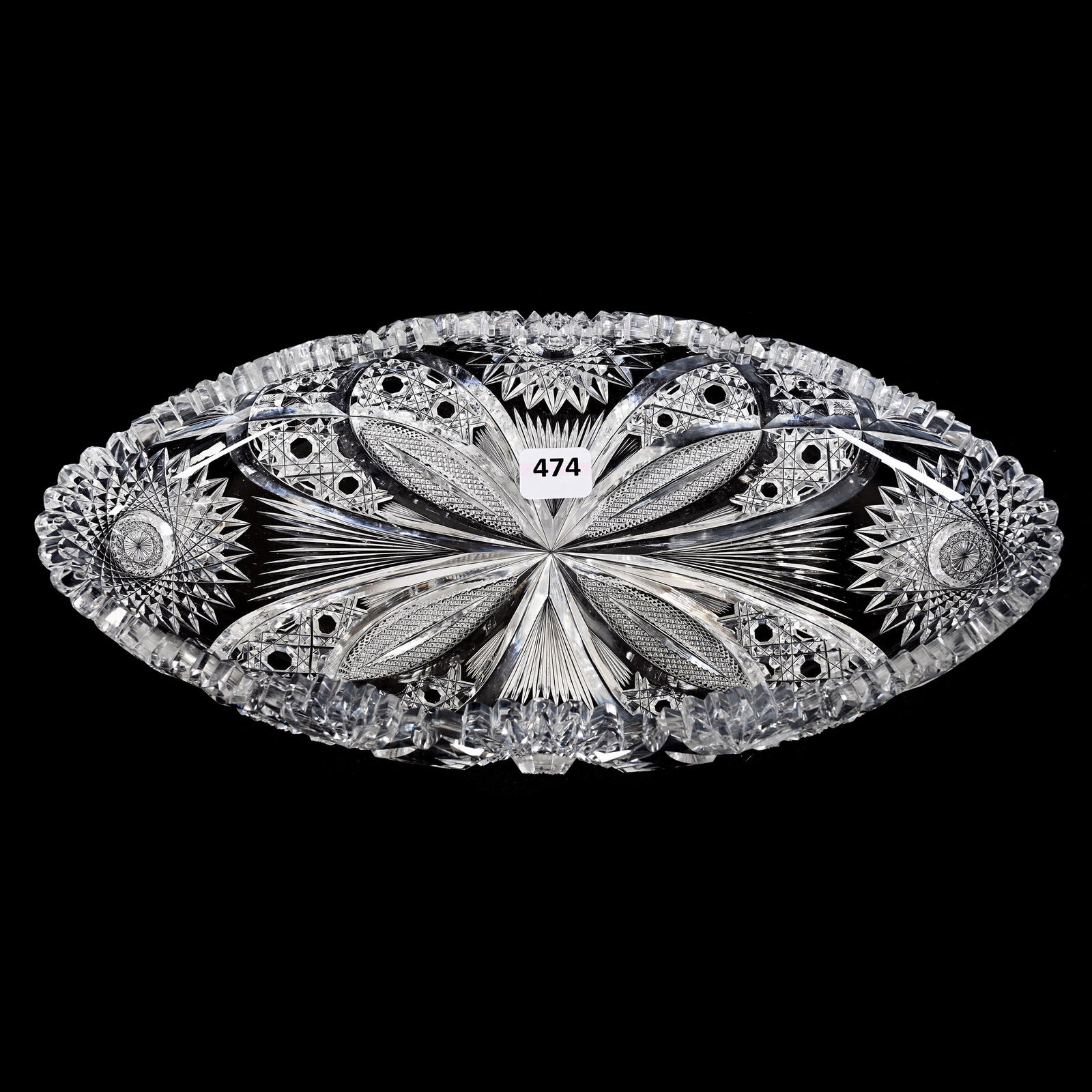 Folded Celery Tray, American Brilliant Cut Glass, Chrysanthemum By Hawkes (1 of 3)