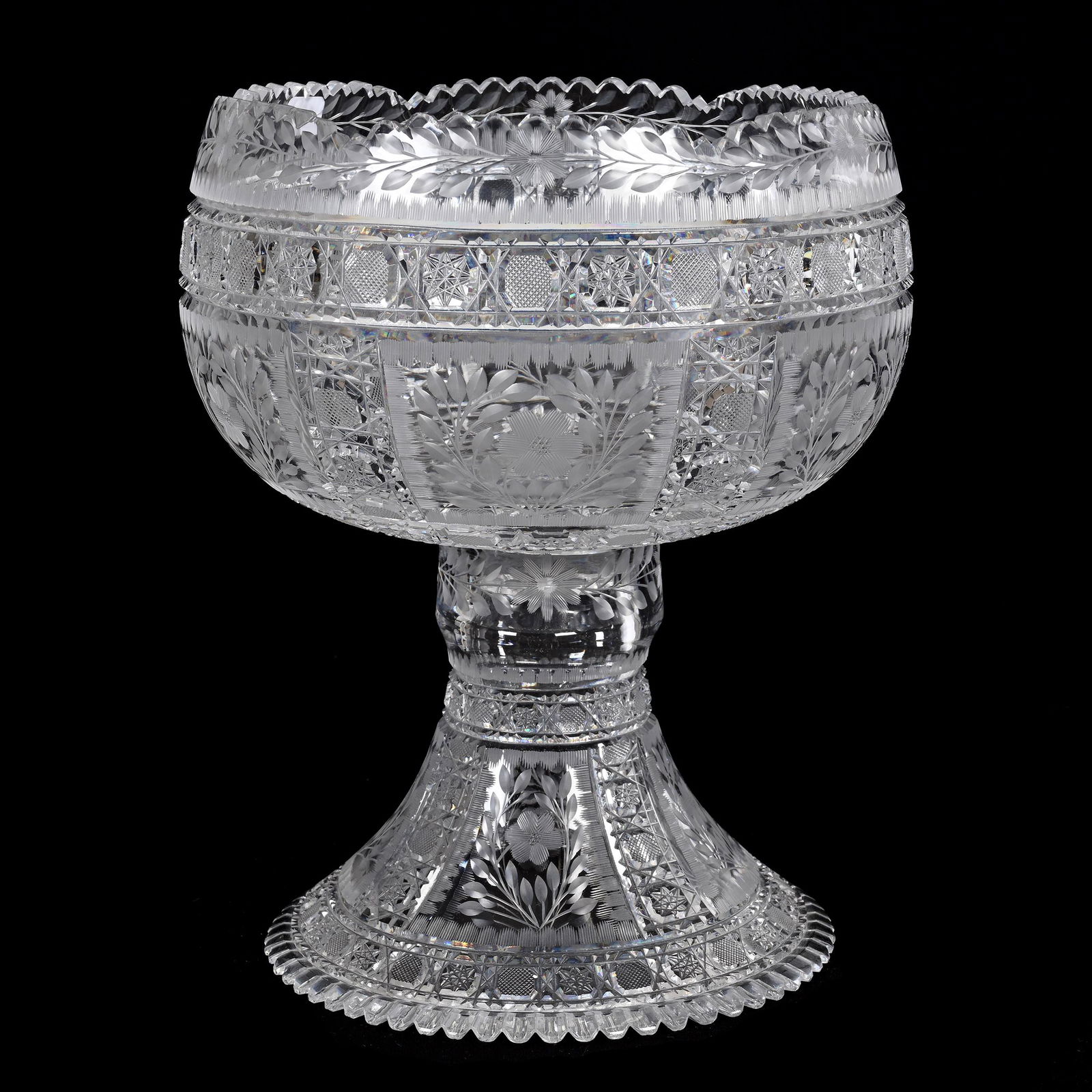 Punch Bowl, Two Part, American Brilliant Cut Glass (1 of 4)