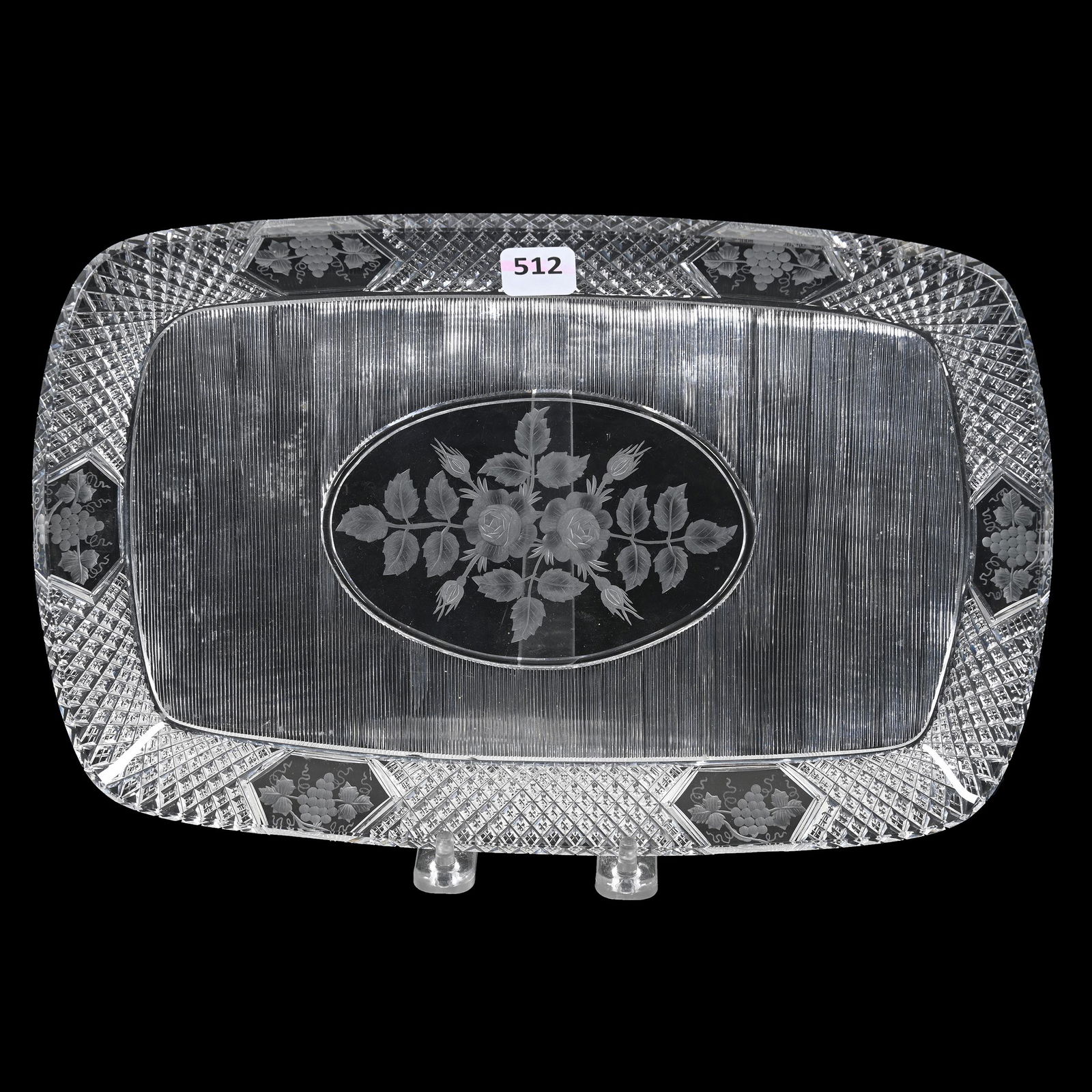 Dresser Tray, American Brilliant Cut Glass, Signed Sinclaire (1 of 2)