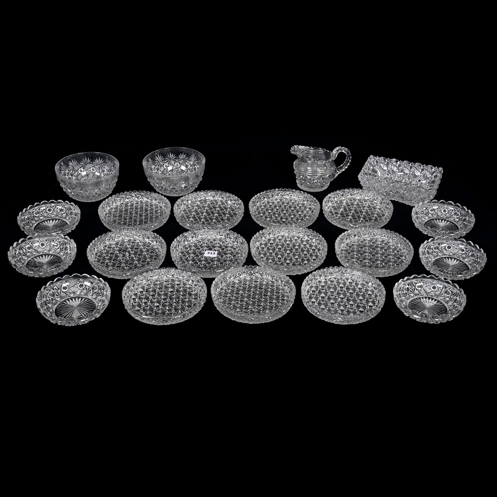 (21) Items, American Brilliant Cut Glass, Russian Pattern (1 of 6)