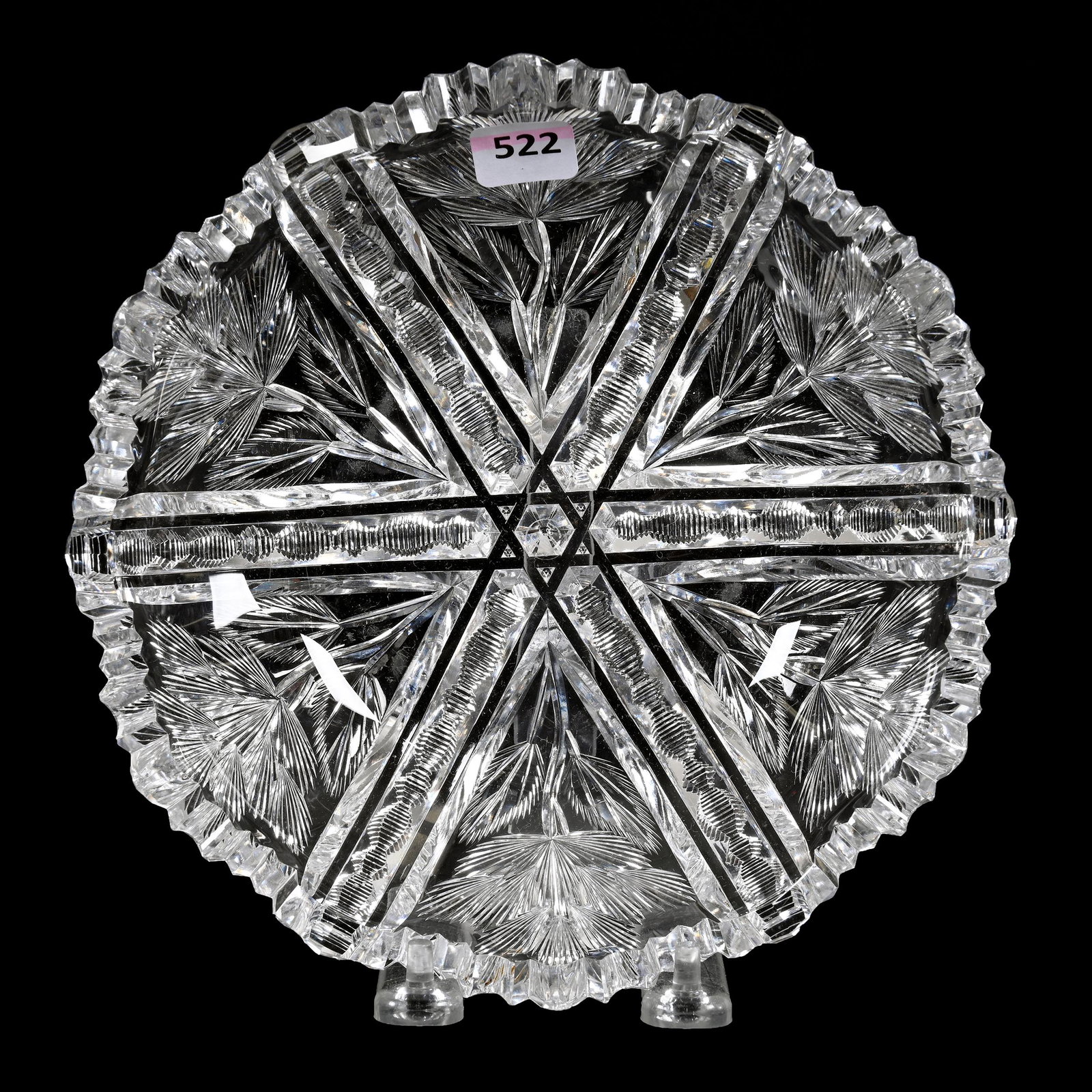 Bowl, American Brilliant Cut Glass, Signed Libbey Loretta Pattern: Bowl, American Brilliant Cut Glass, Signed Libbey Loretta Pattern, 2" x 8", Estate Of Dr. Barry and Dee Free.