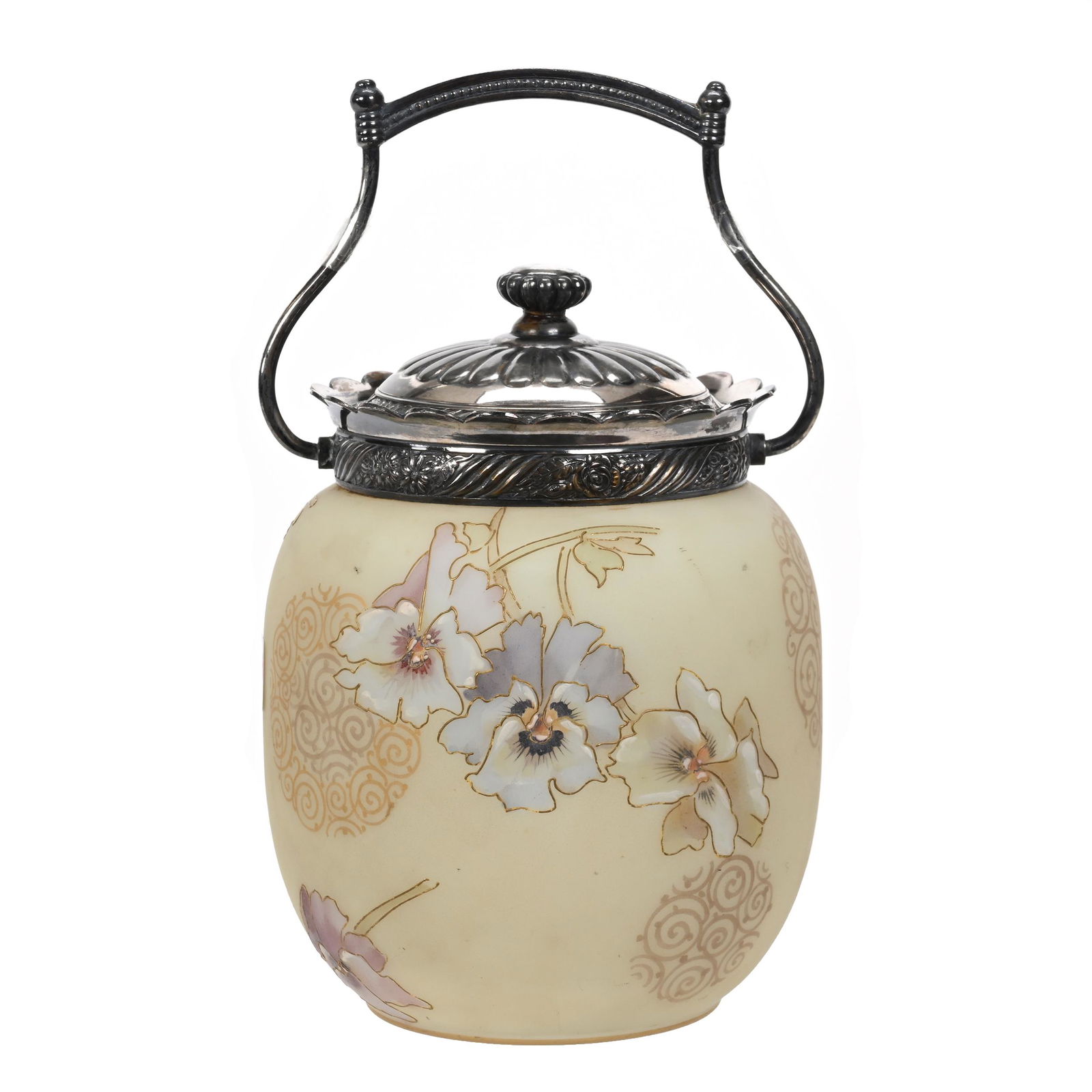 Biscuit Jar Marked Crown Milano Art Glass (1 of 3)