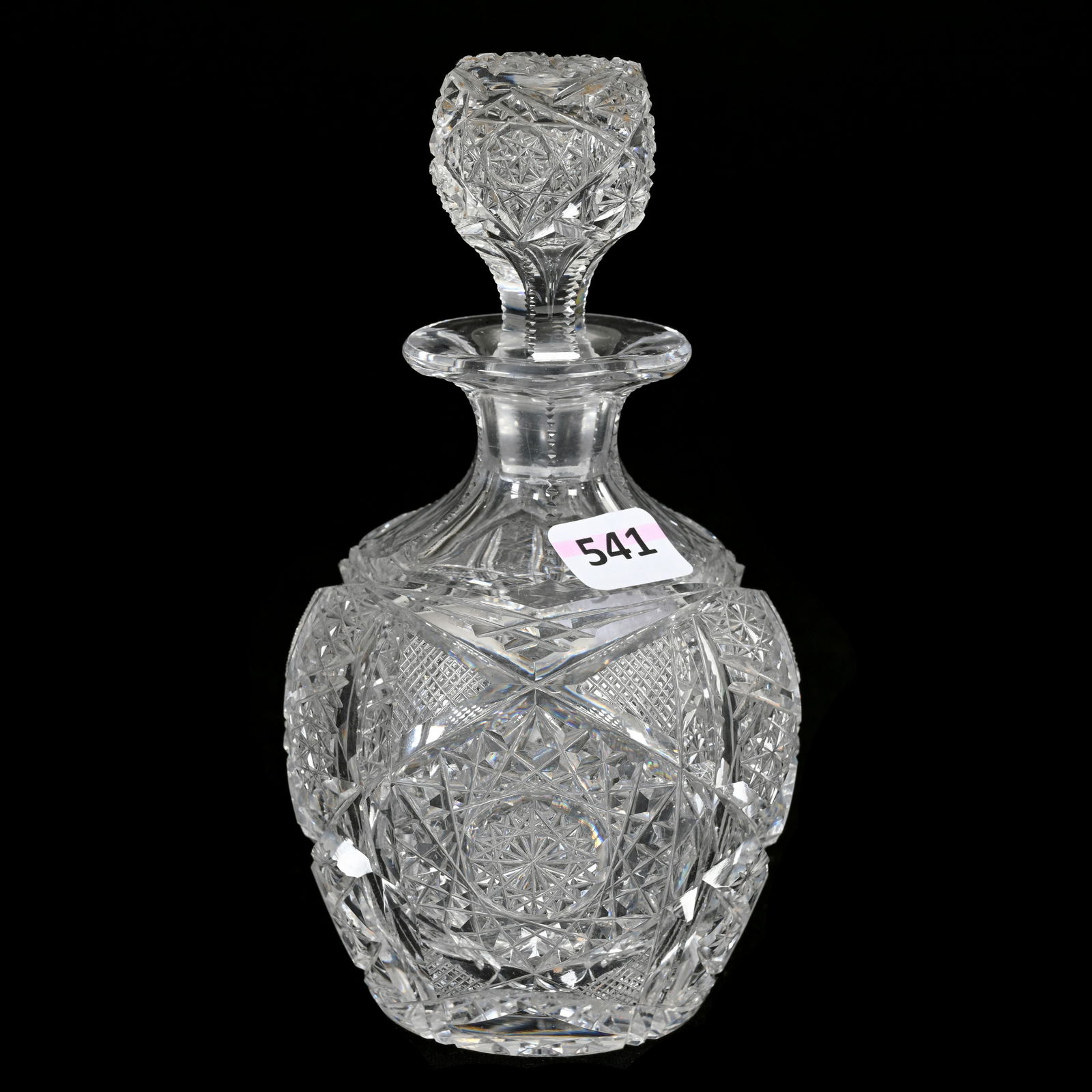 Cologne Bottle, American Brilliant Cut Glass, Signed Clark Genoa Pattern (1 of 3)