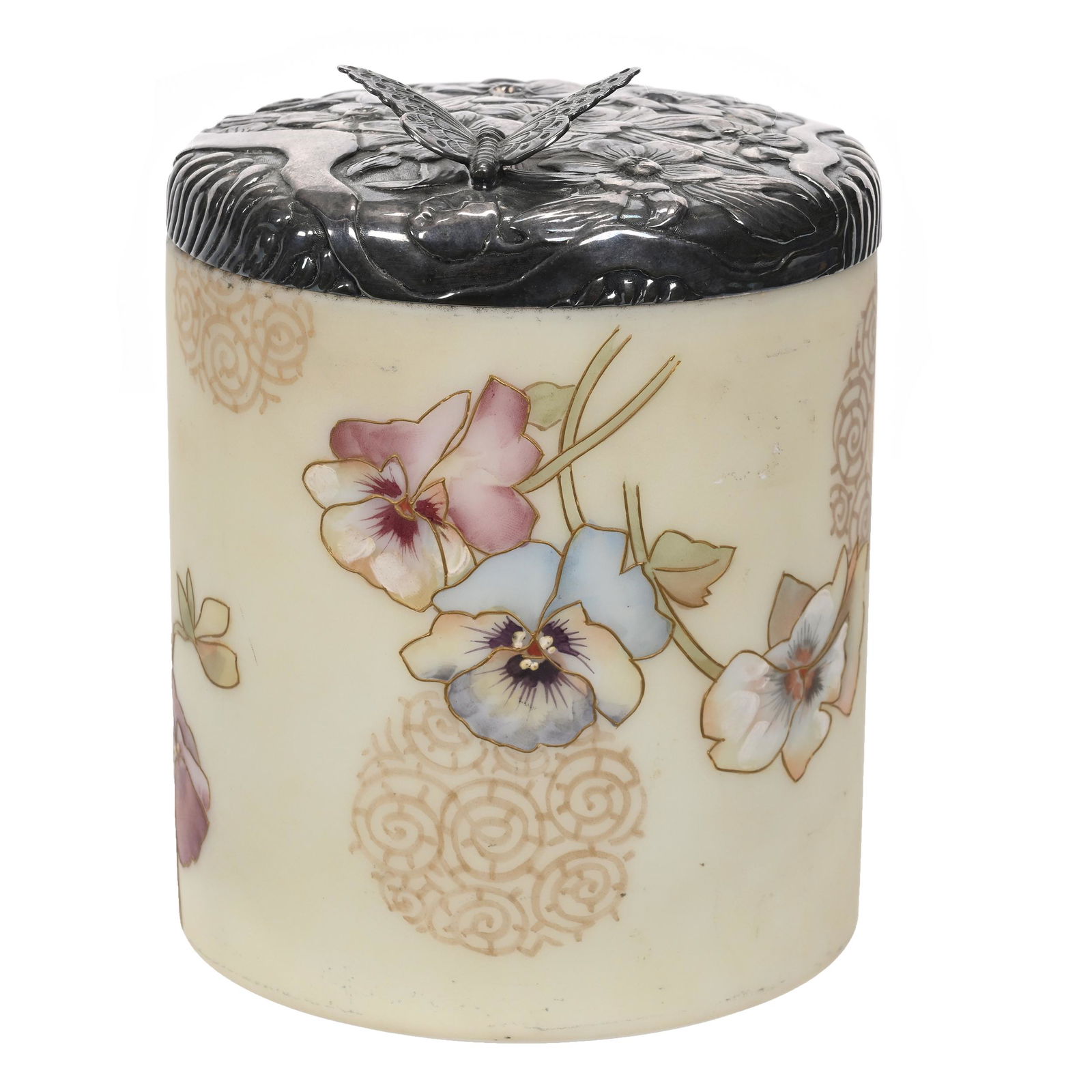 Covered Jar, Unmarked Crown Milano Opal Ware (1 of 3)